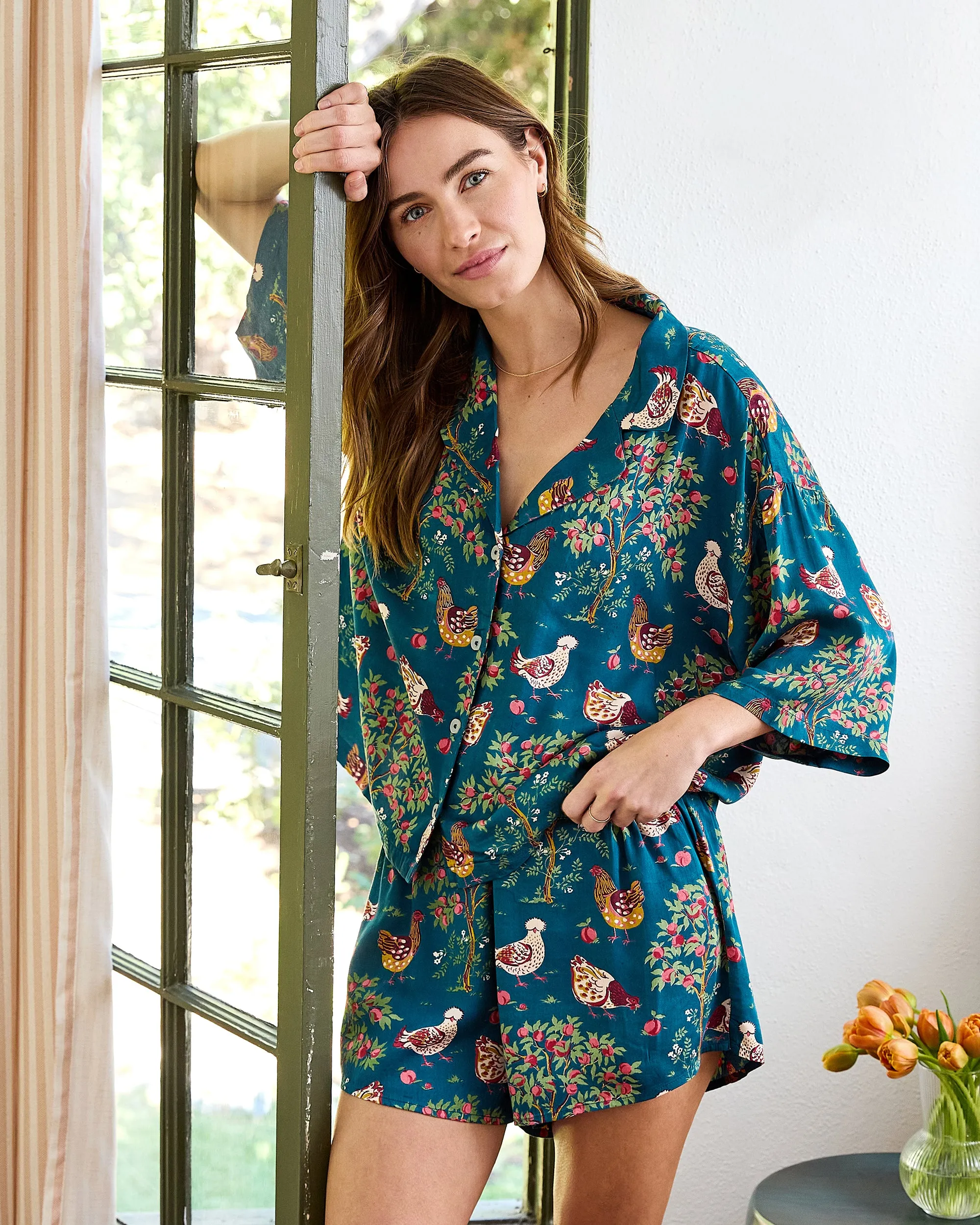 Hen House - Satin Sweet Dreams Set - Navy sold by Printfresh product image thumbnail 4