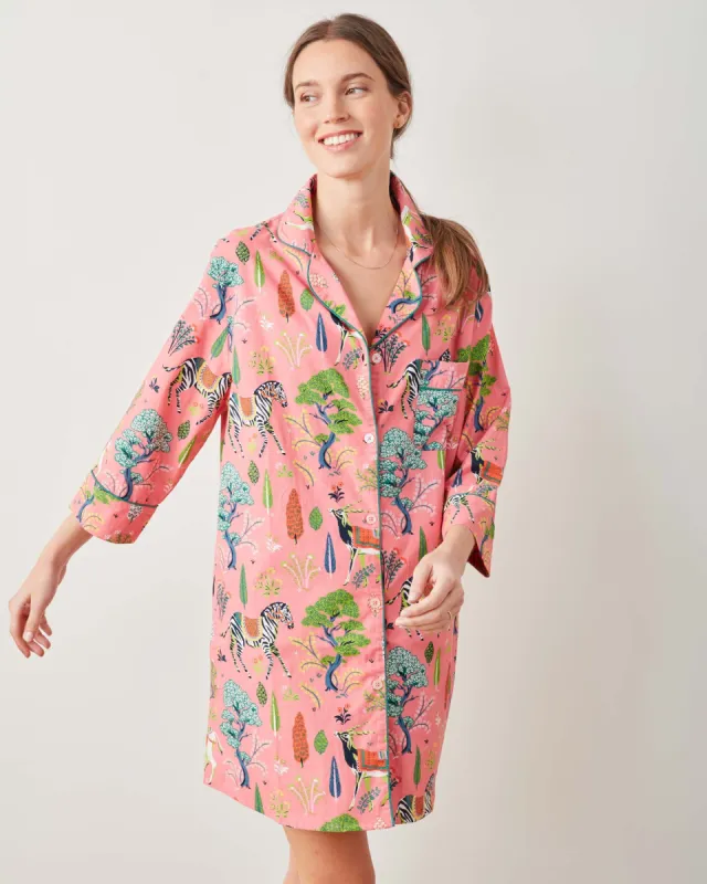 Antelope's Forest - Sleep Shirt - Coral made by Printfresh