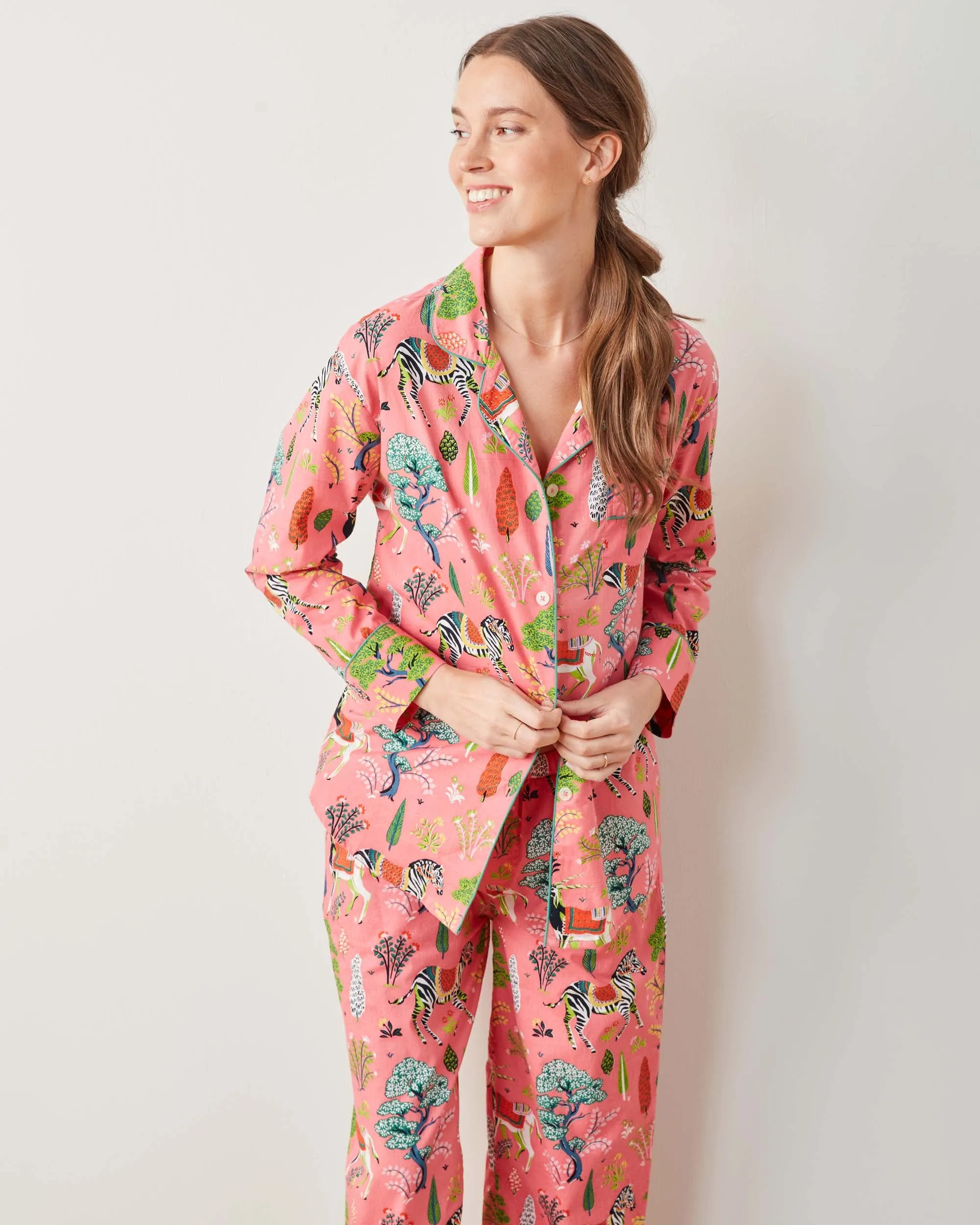 Antelope's Forest - Long PJ Set - Coral sold by Printfresh product image thumbnail 2