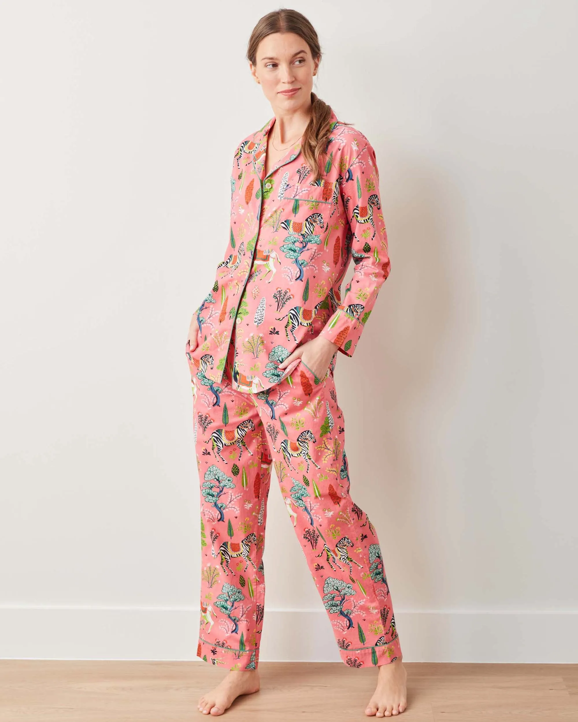 Antelope's Forest - Long PJ Set - Coral sold by Printfresh product image thumbnail 5