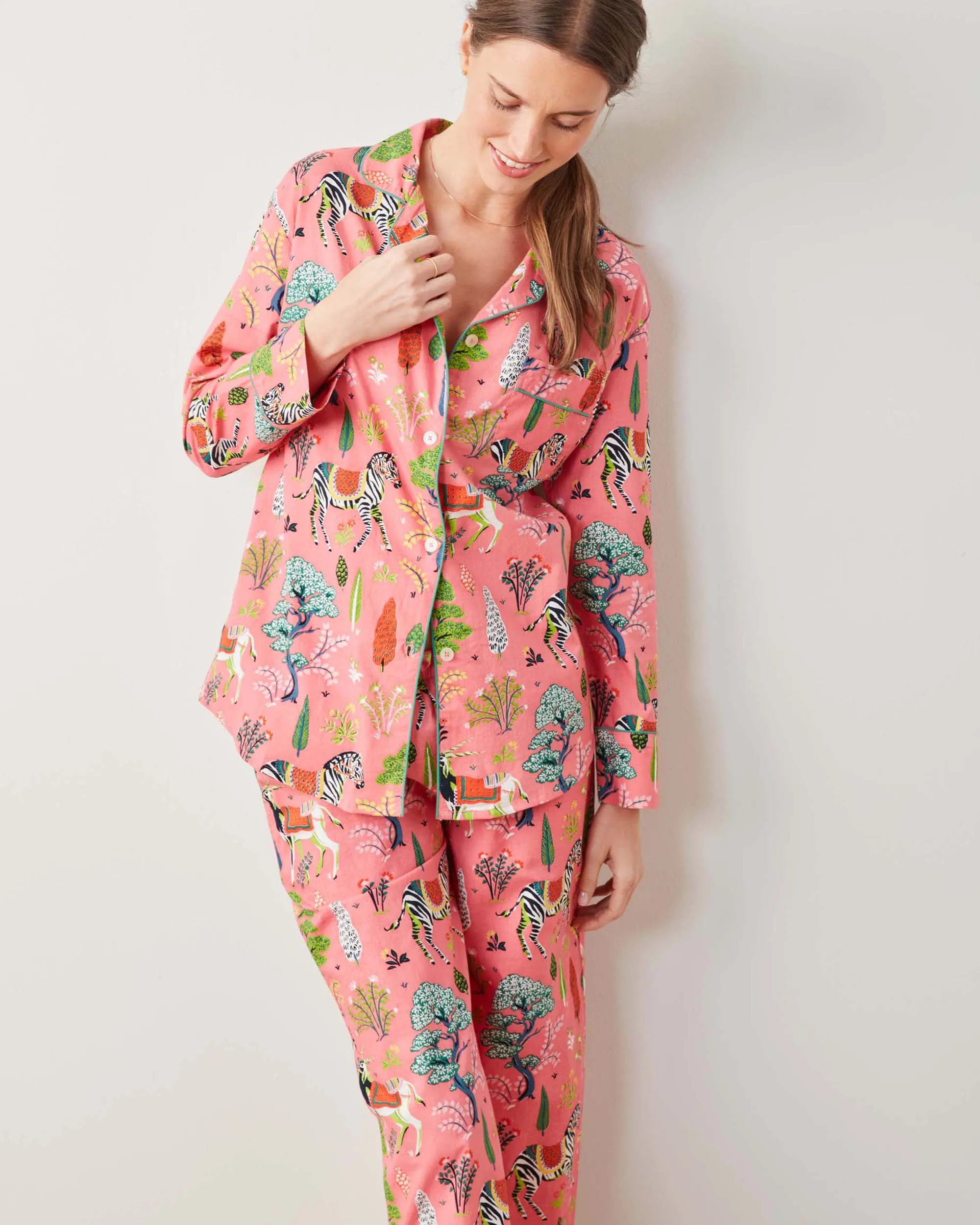 Antelope's Forest - Long PJ Set - Coral sold by Printfresh product image thumbnail 4