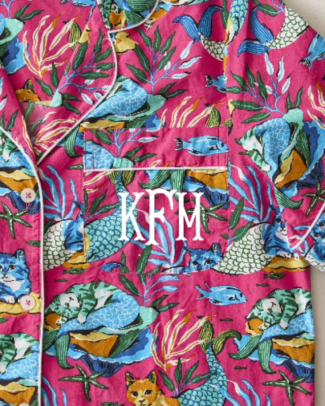 Meowing Mermaids - Long PJ Set - Hot Pink sold by Printfresh