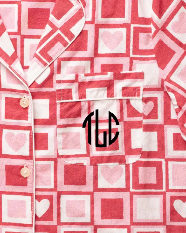 Be Mine - Long PJ Set - Retro Ruby sold by Printfresh