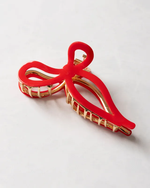 Red Ballet Bow - Acetate Claw Clip - Solar Eclipse sold by Printfresh