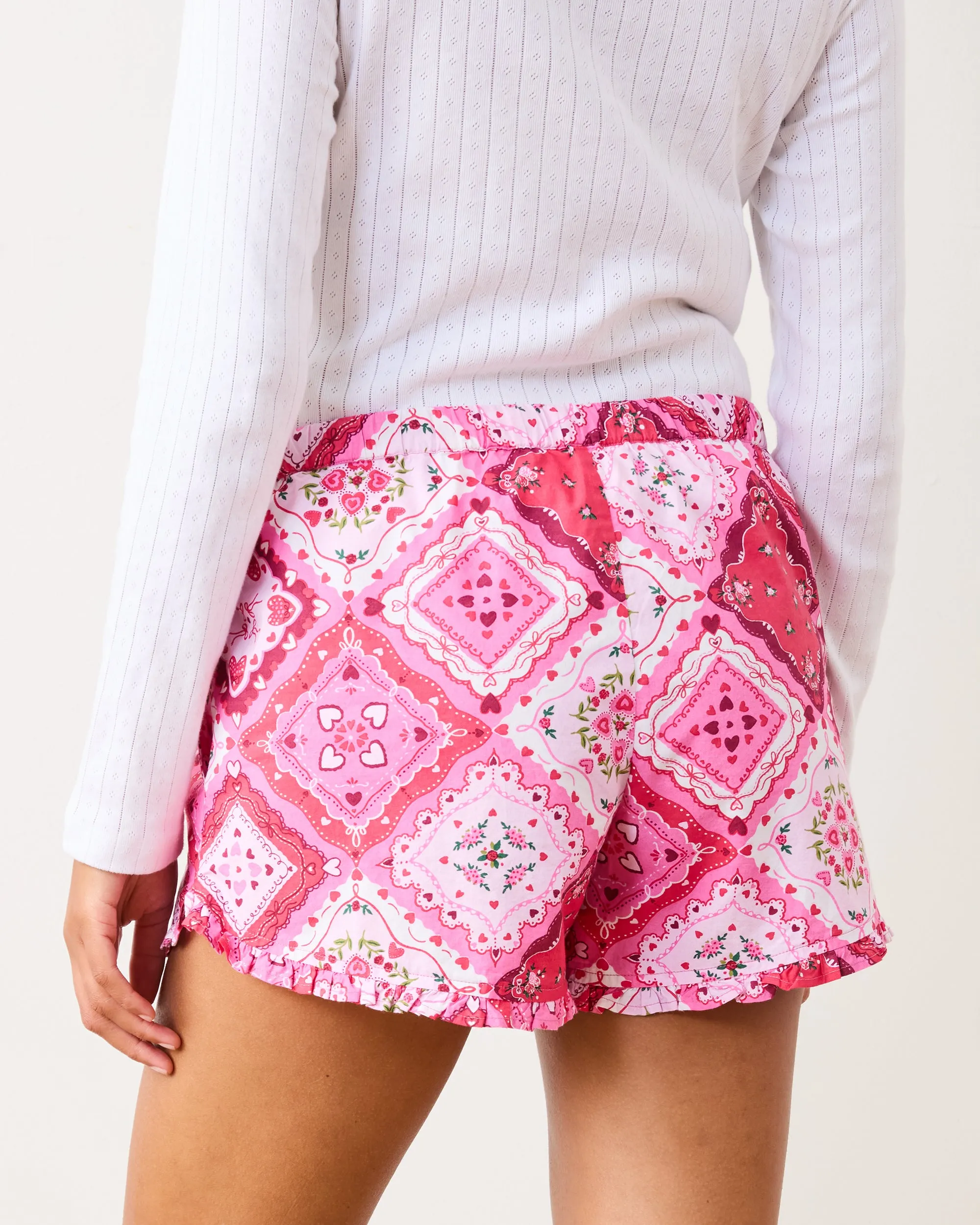 Vintage Valentine - Ruffle Shorts - Mailbox Pink sold by Printfresh product image thumbnail 3