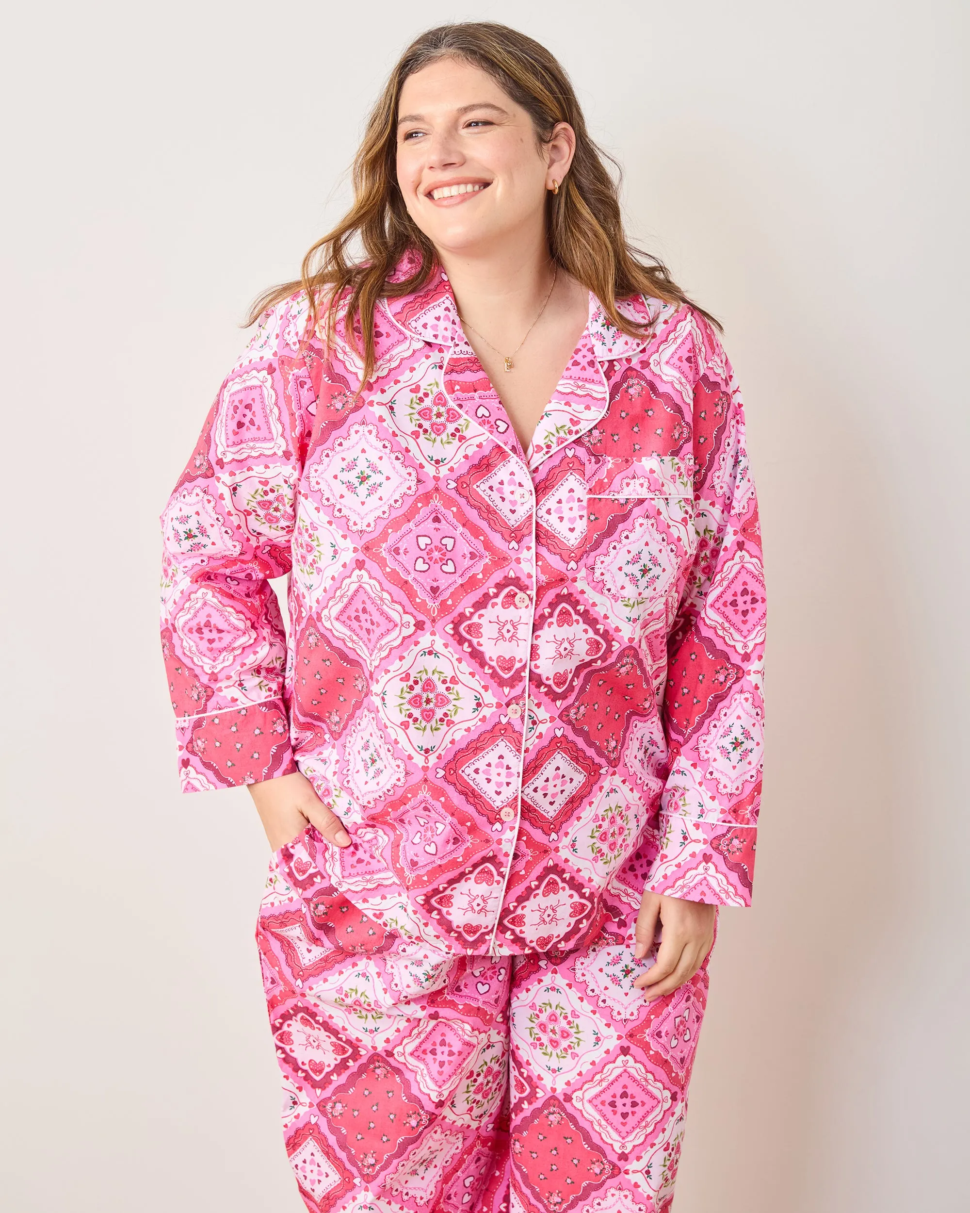 Vintage Valentine - Petite Long PJ Set - Mailbox Pink sold by Printfresh product image thumbnail 5