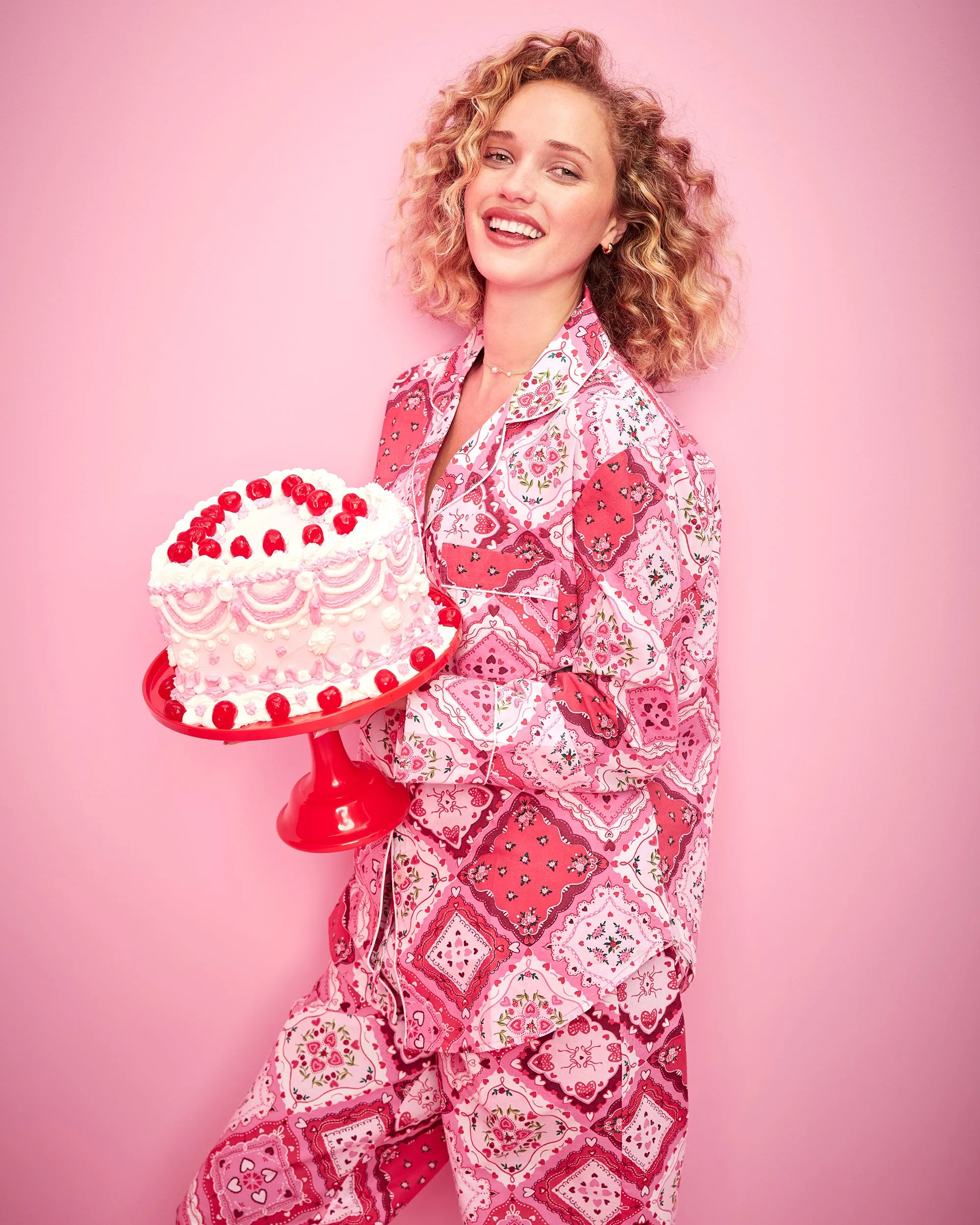 Vintage Valentine - Petite Long PJ Set - Mailbox Pink sold by Printfresh product image thumbnail 3