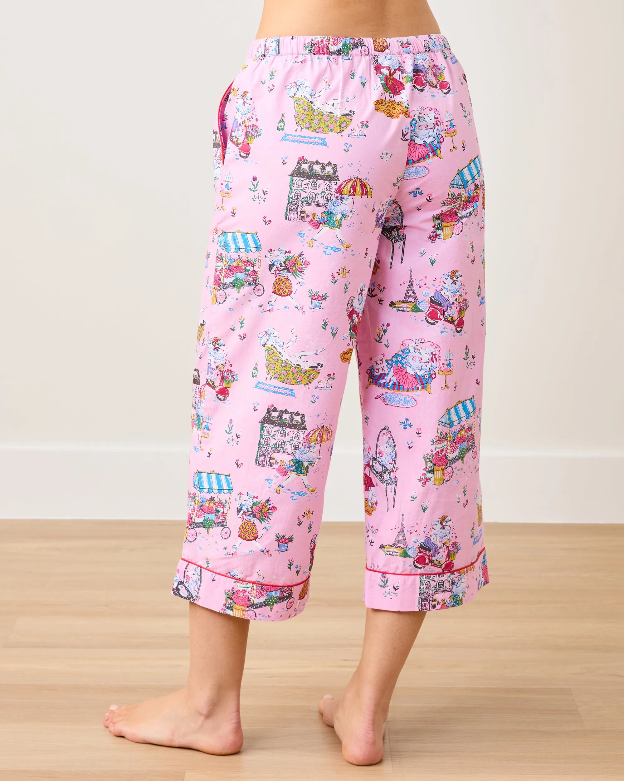 Parisian Poodles - Cropped PJ Pants - Paris Pink sold by Printfresh product image thumbnail 4