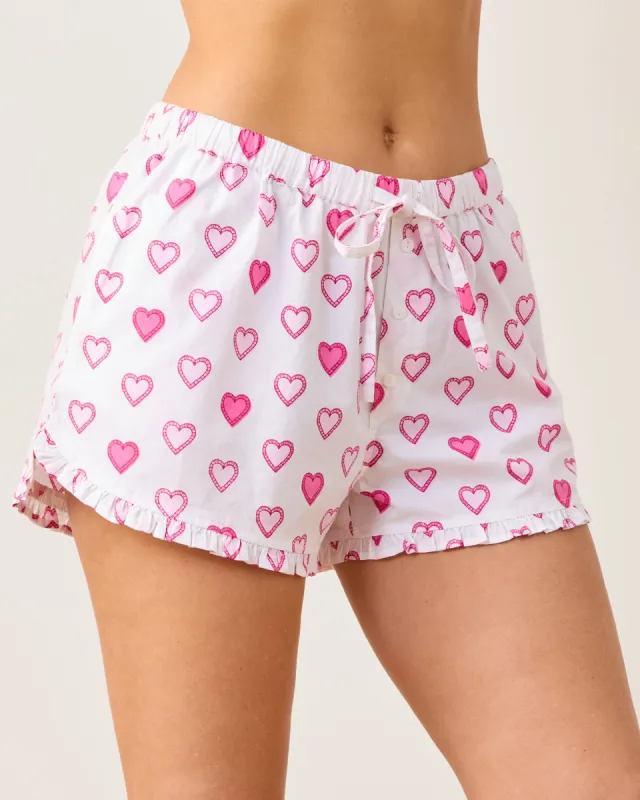 Candy Hearts - Ruffle Shorts - Pale Pink sold by Printfresh