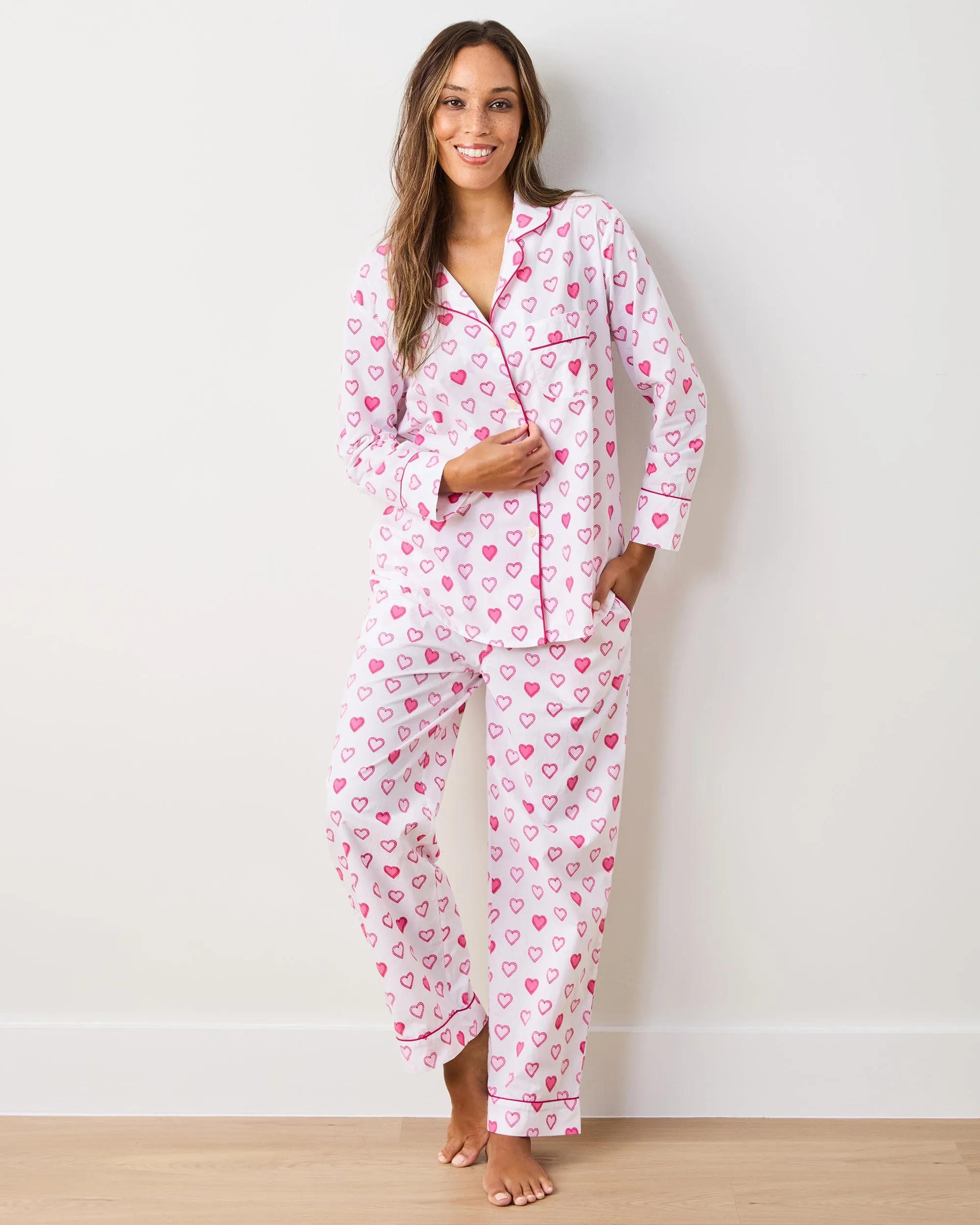 Candy Hearts - Tall Long PJ Set - Pale Pink sold by Printfresh product image thumbnail 3