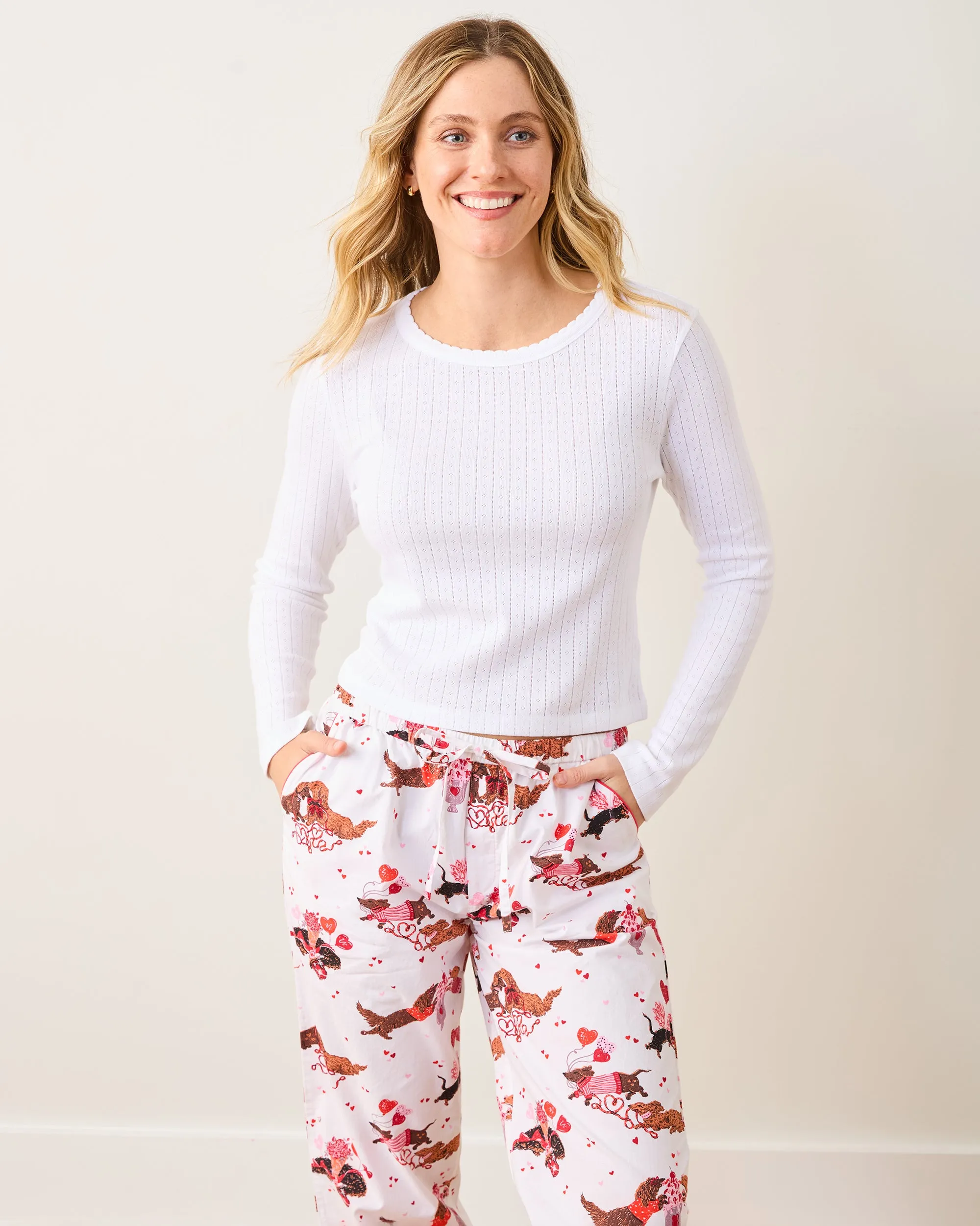 Dachshund Date - Petite PJ Pants - Cloud sold by Printfresh product image thumbnail 5