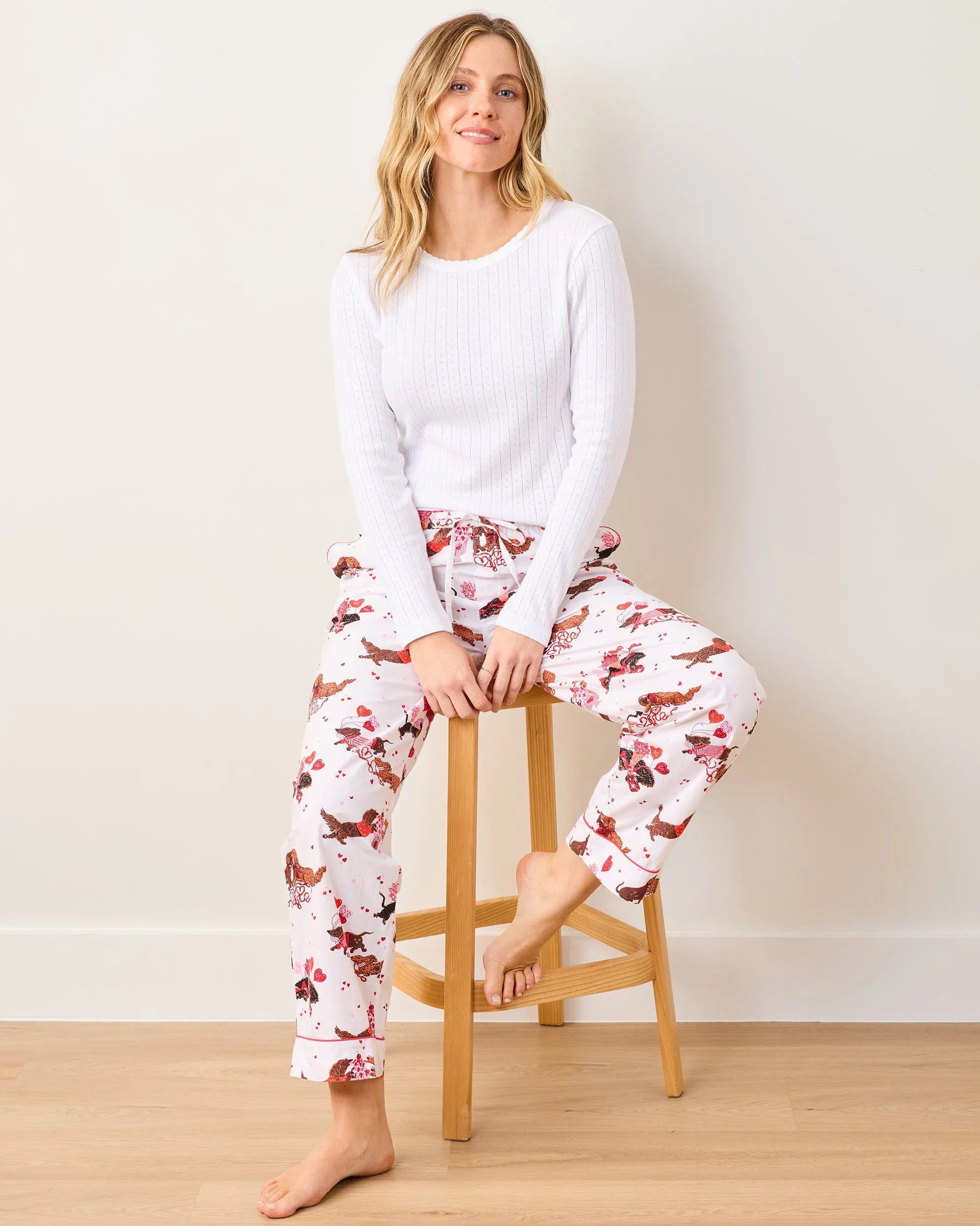 Dachshund Date - Petite PJ Pants - Cloud sold by Printfresh product image thumbnail 4