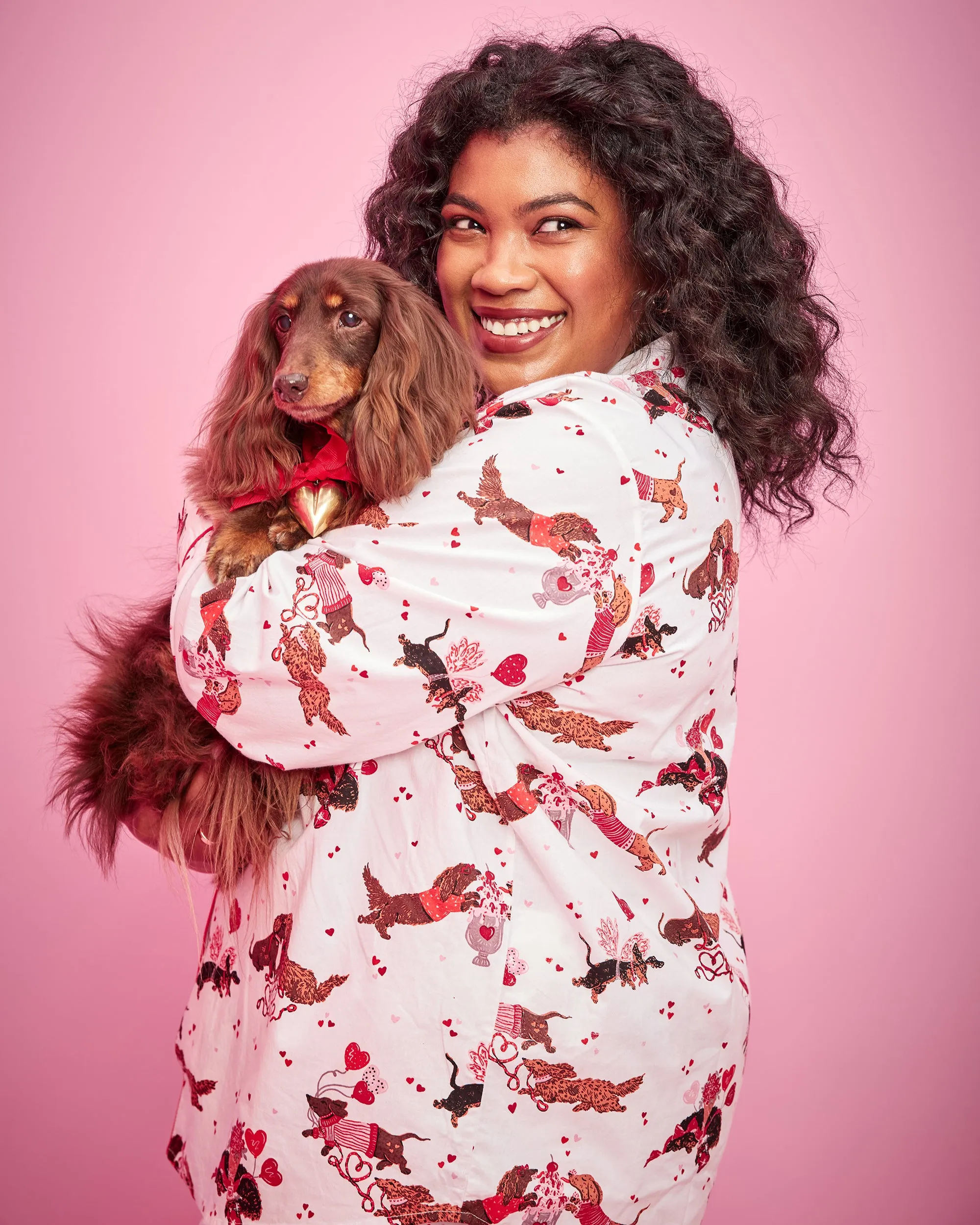 Dachshund Date - Tall Long PJ Set - Cloud sold by Printfresh