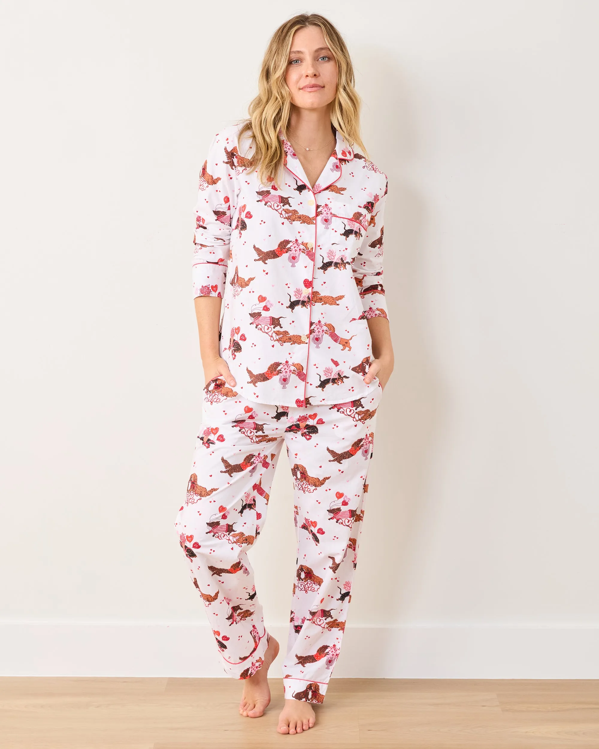 Dachshund Date - Tall Long PJ Set - Cloud sold by Printfresh product image thumbnail 2