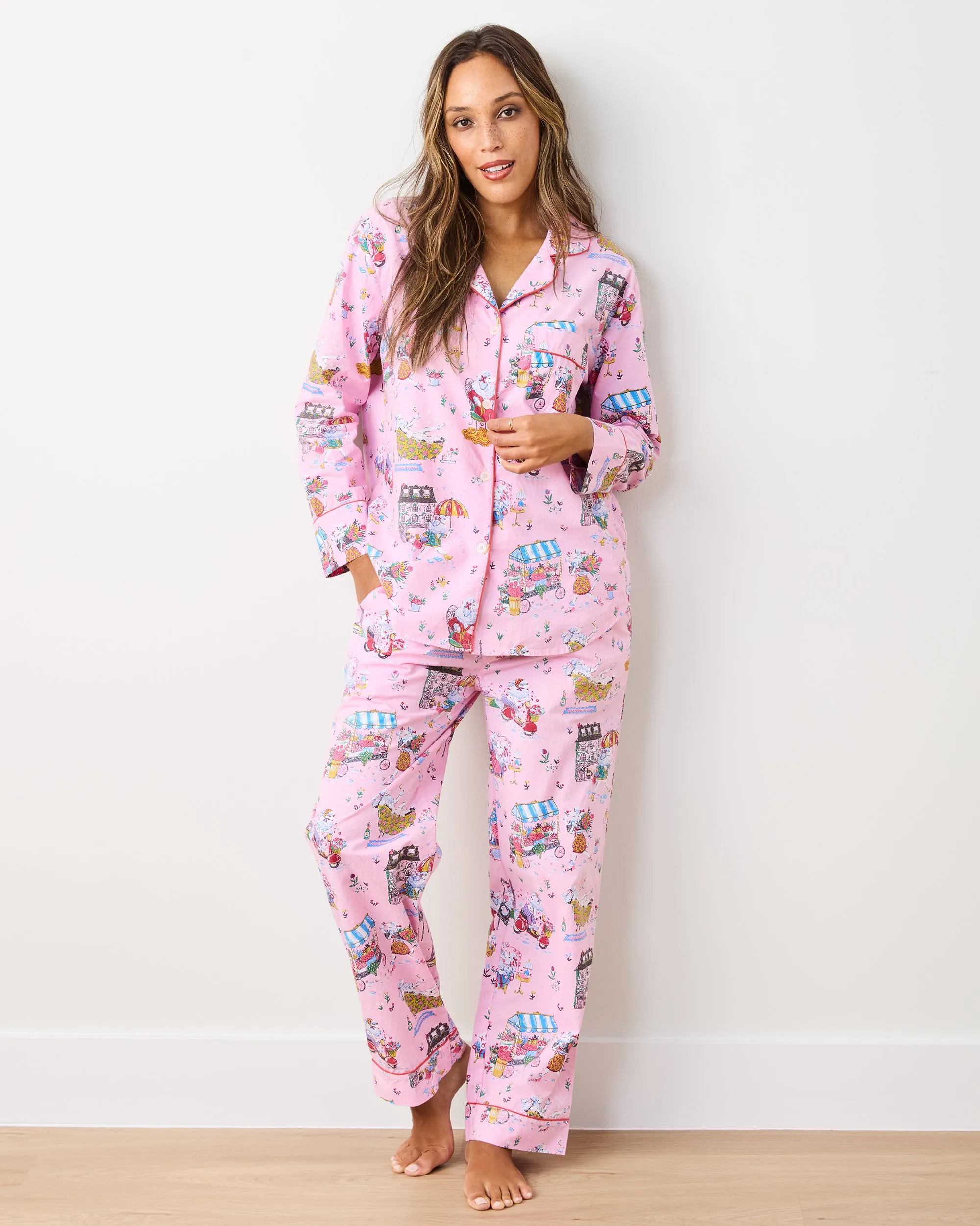Parisian Poodles - Long PJ Set - Paris Pink sold by Printfresh product image thumbnail 5