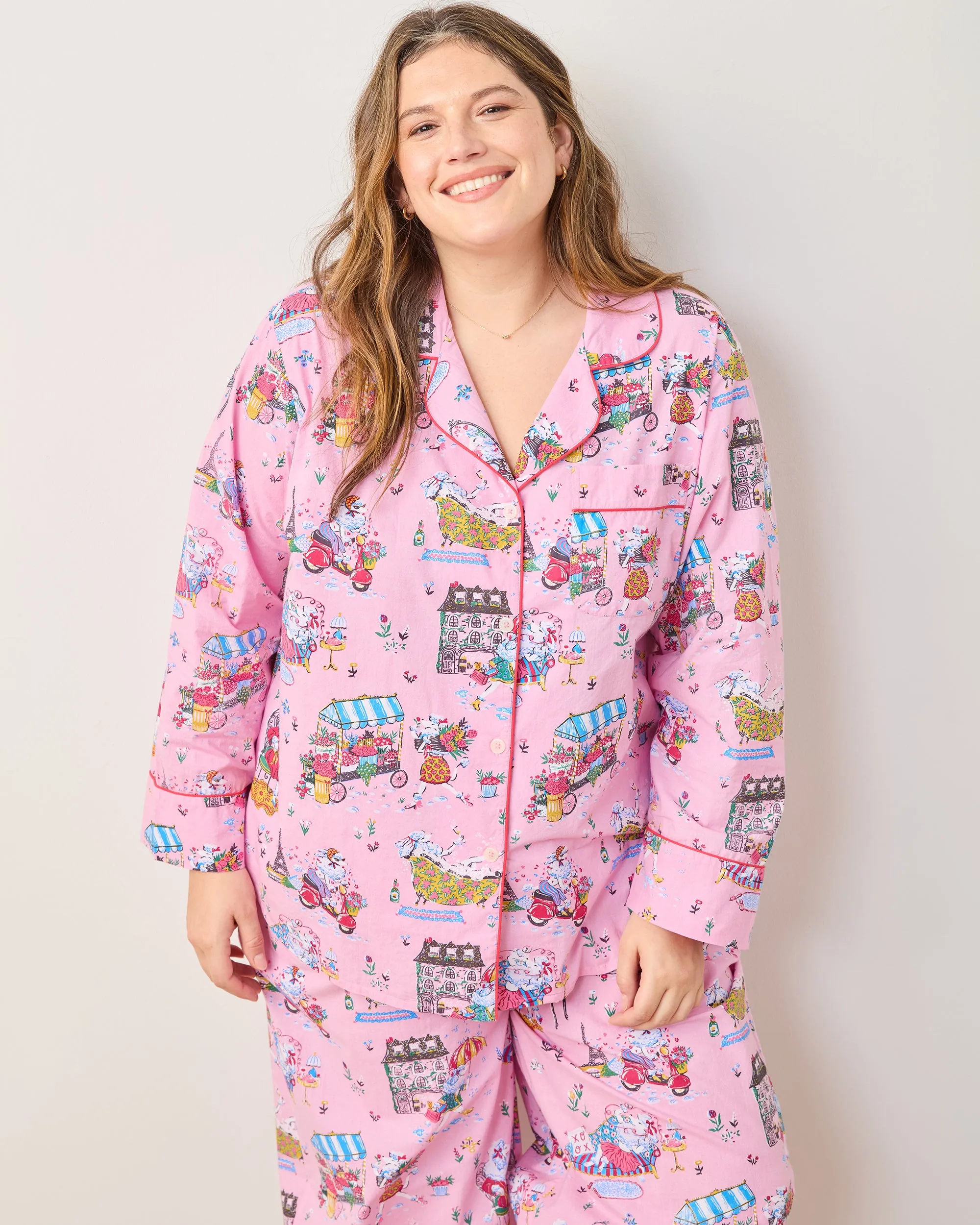 Parisian Poodles - Long PJ Set - Paris Pink sold by Printfresh product image thumbnail 3
