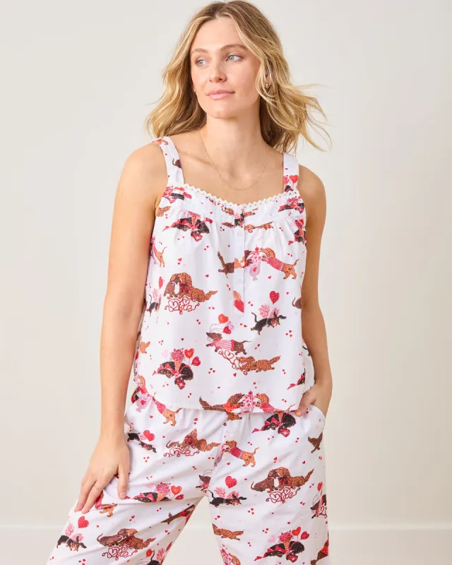 Dachshund Date - Back To Bed Cropped Pant Set - Cloud sold by Printfresh