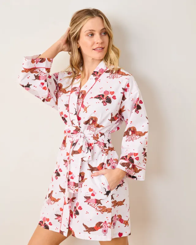 Dachshund Date - Getting Ready Robe - Cloud sold by Printfresh