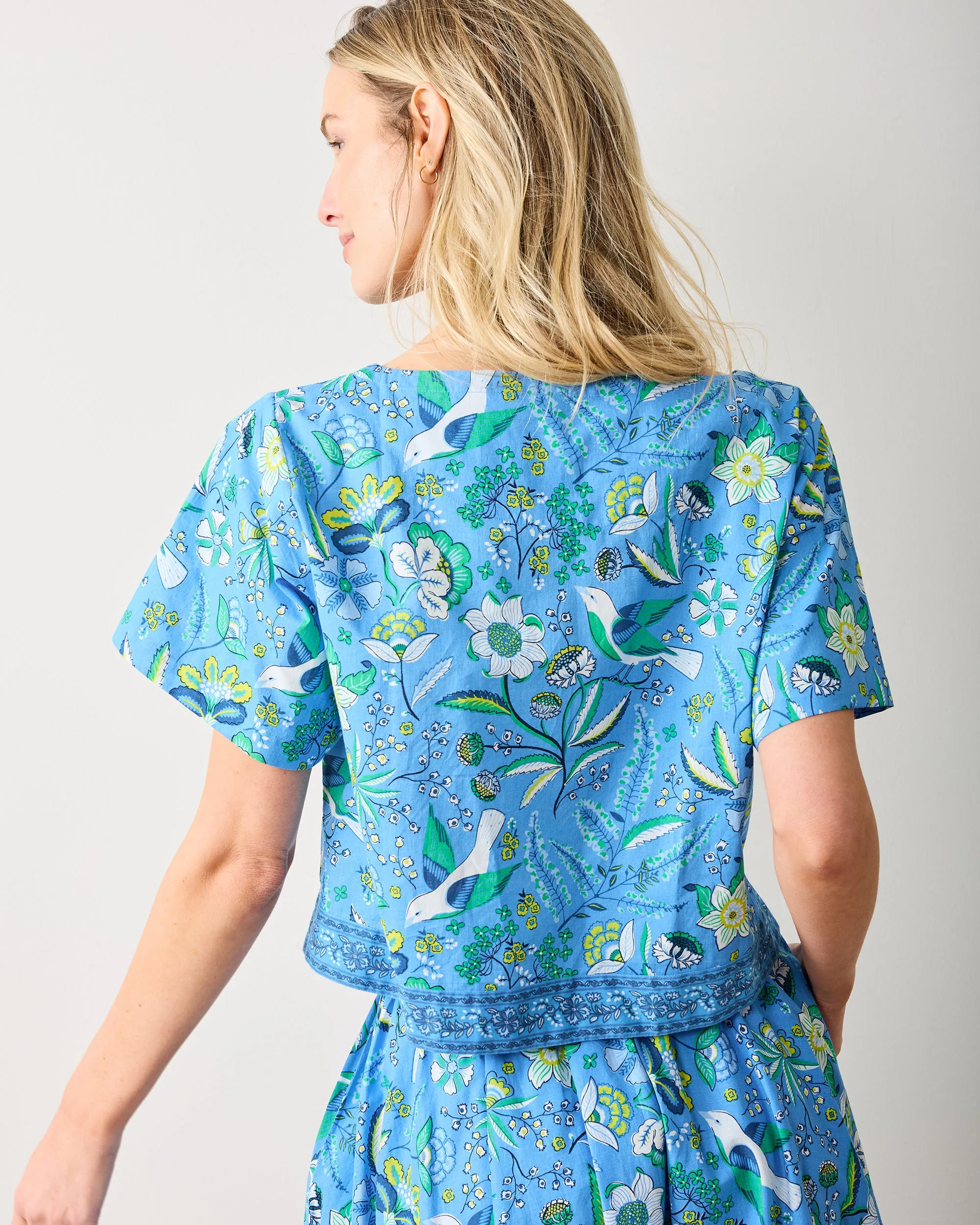 Painter's Garden - Carry On Cropped Top - Cobalt Blue sold by Printfresh product image thumbnail 3