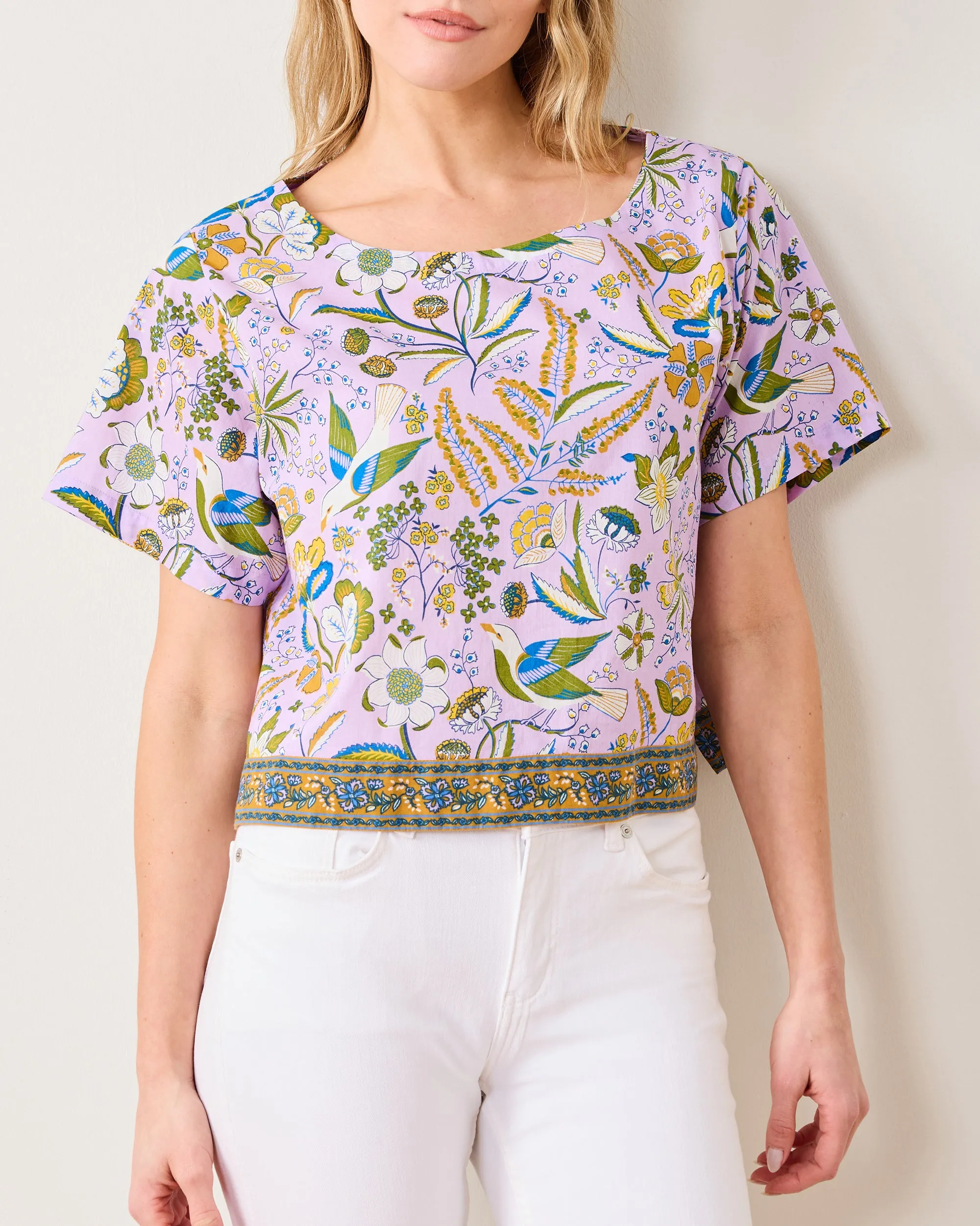 Painter's Garden - Carry On Cropped Top - Lavender sold by Printfresh