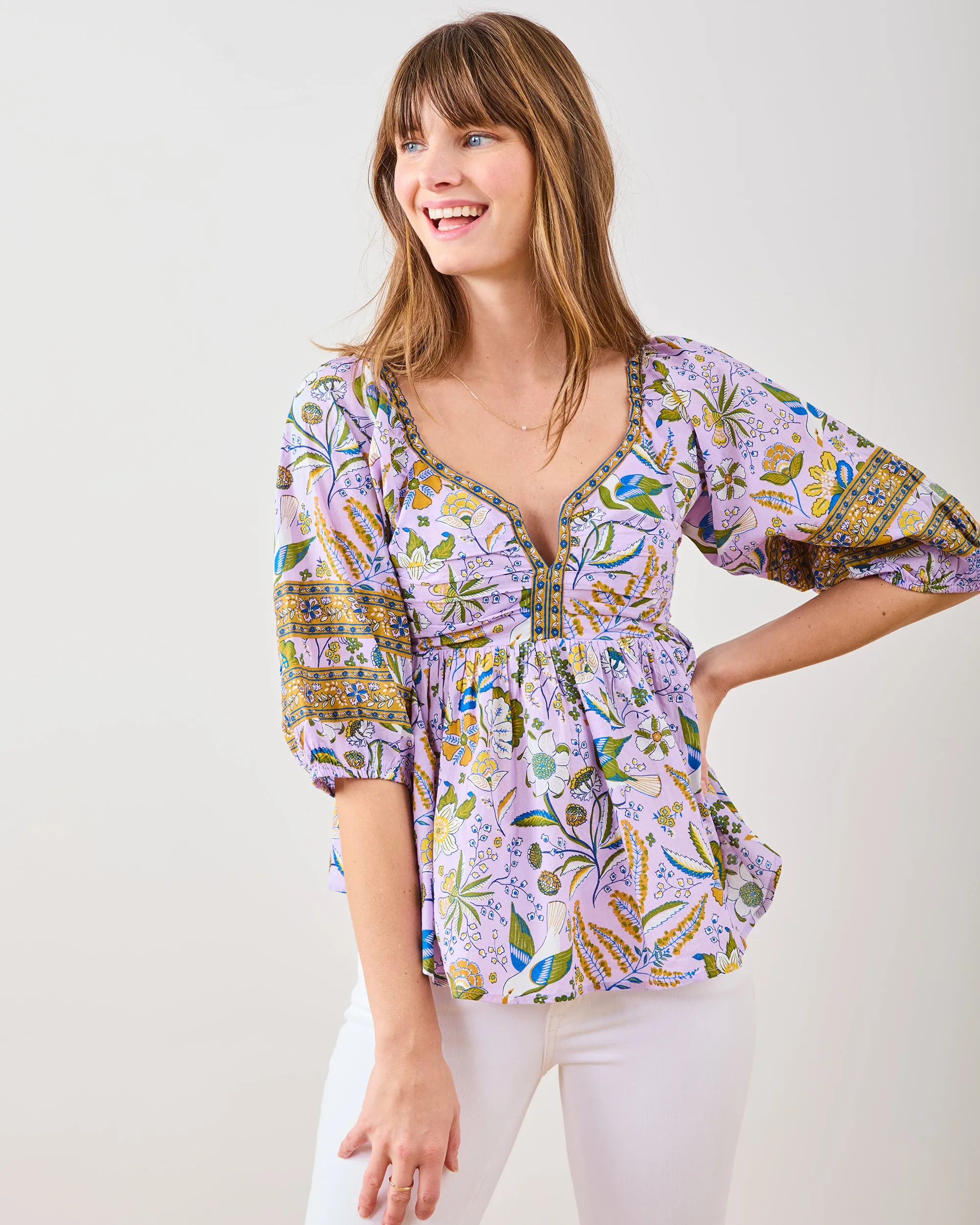 Painter's Garden - Jasmine Blouse - Lavender sold by Printfresh