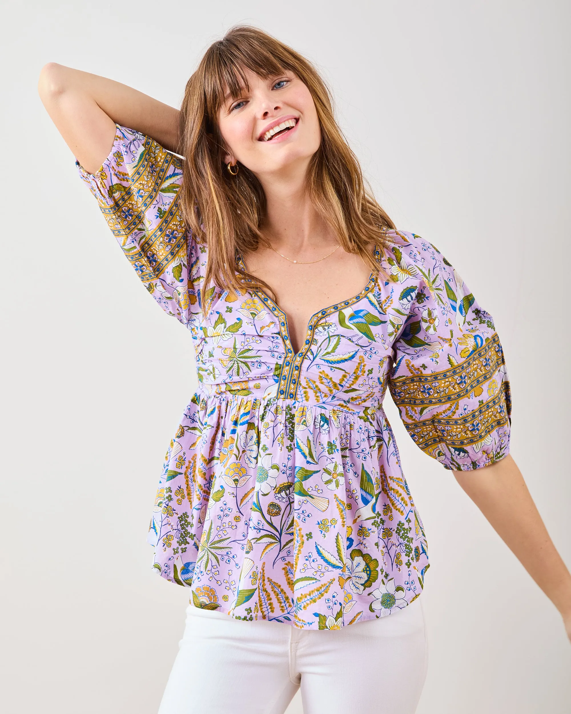 Painter's Garden - Jasmine Blouse - Lavender sold by Printfresh product image thumbnail 5