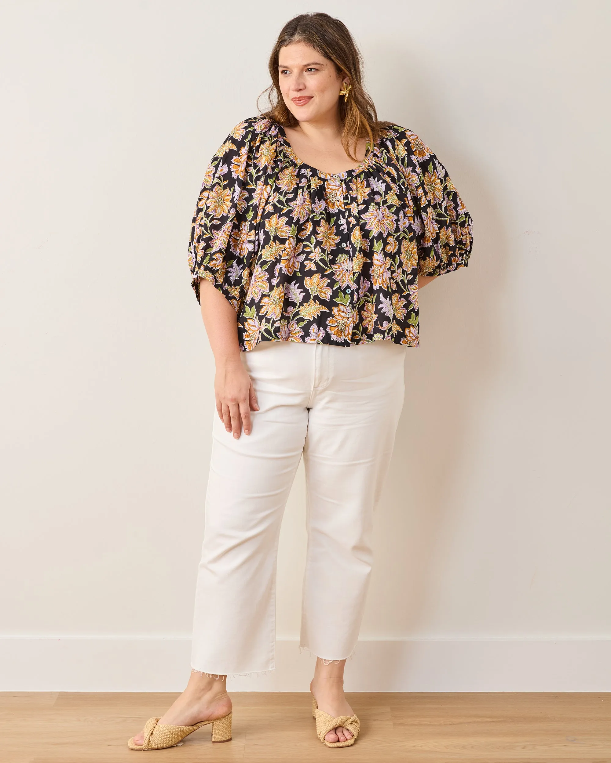 Gardenscape - Gilmore Blouse - Jet Black sold by Printfresh product image thumbnail 2