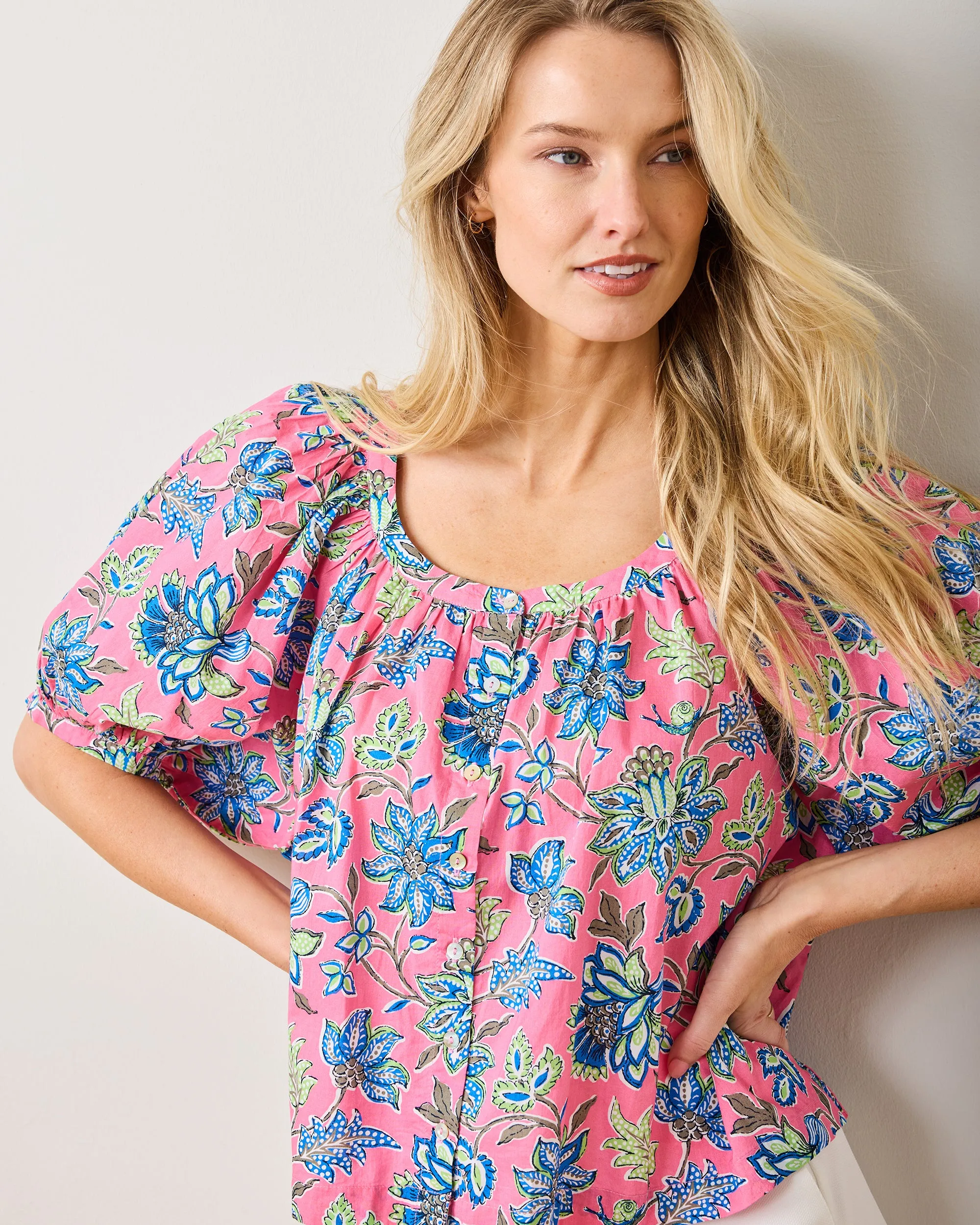 Gardenscape - Gilmore Blouse - Pink Palace sold by Printfresh product image thumbnail 5