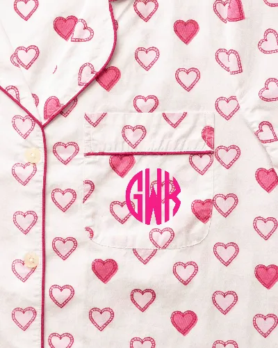 Candy Hearts - Short PJ Set - Pale Pink sold by Printfresh