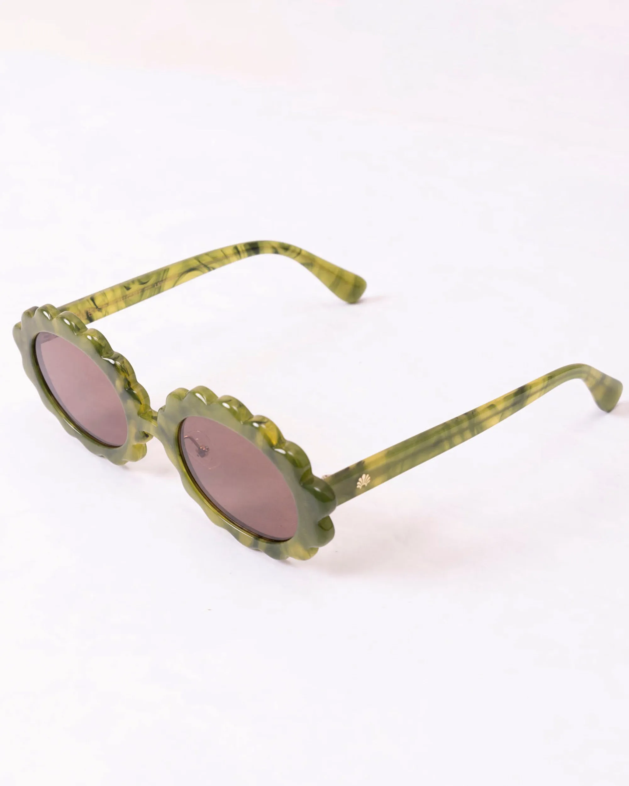 Green - Fern Green Daisy Oval Sunglasses - Lele Sadoughi sold by Printfresh product image thumbnail 4