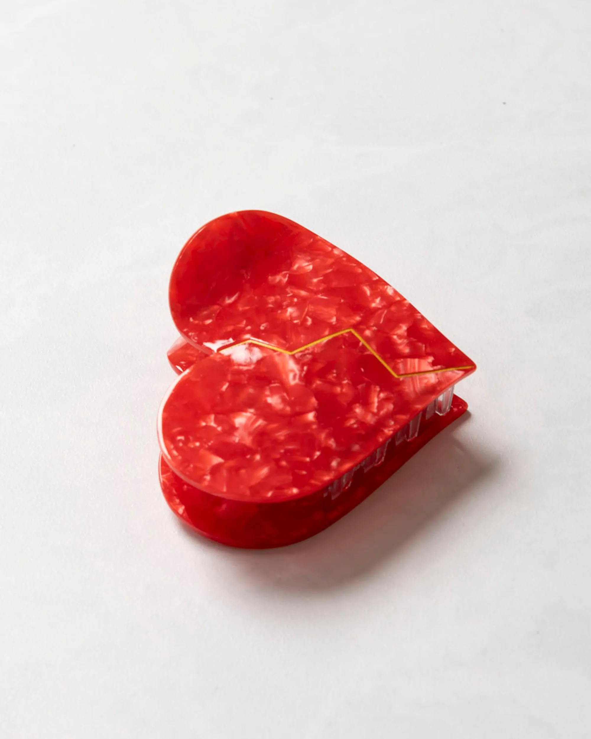 Red - Hand Painted Broken Heart Claw Hair Clip - Solar Eclipse sold by Printfresh product image thumbnail 2