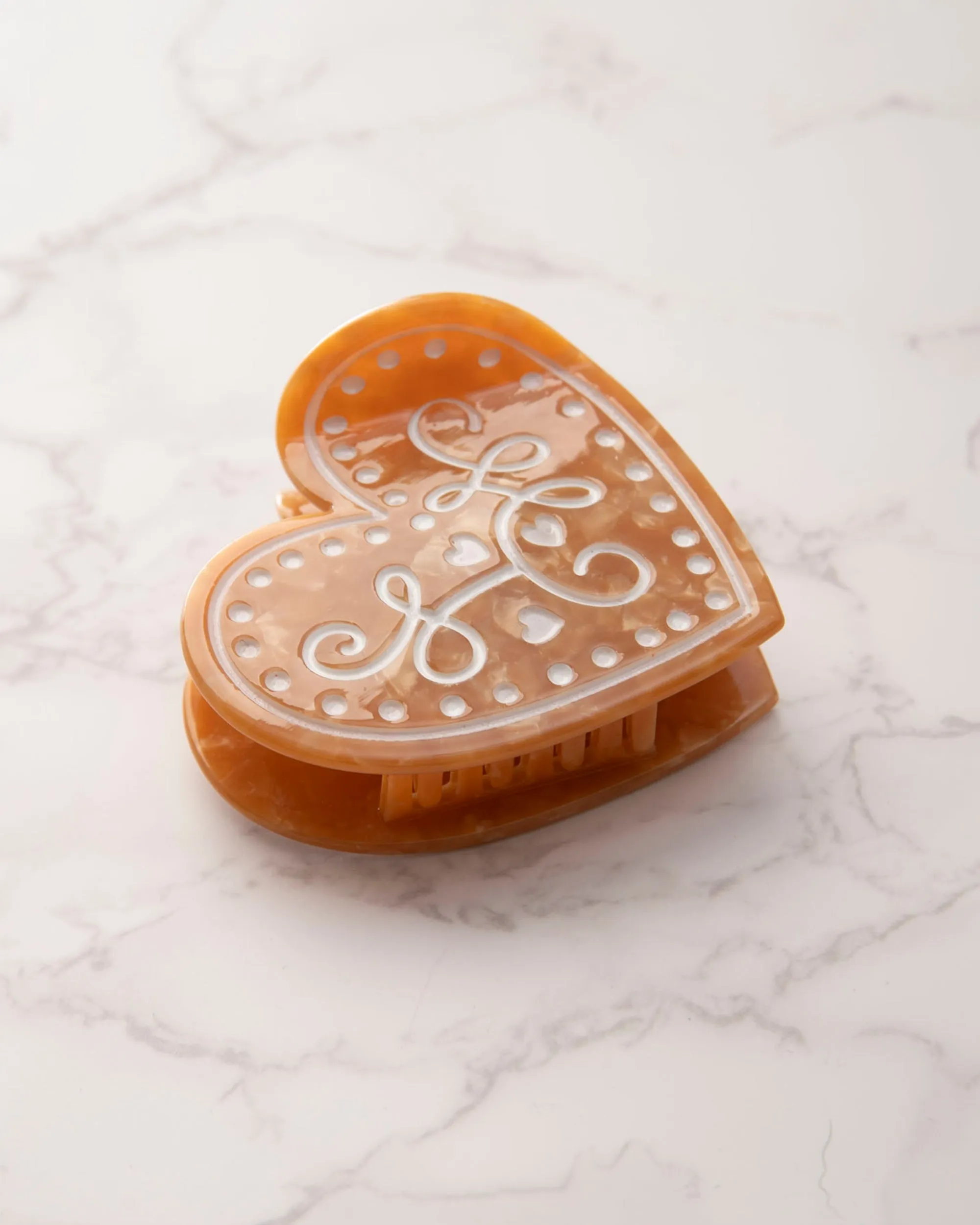 Holiday Cookie Heart - Hand-Painted Claw Hair Clip - Solar Eclipse sold by Printfresh product image thumbnail 2