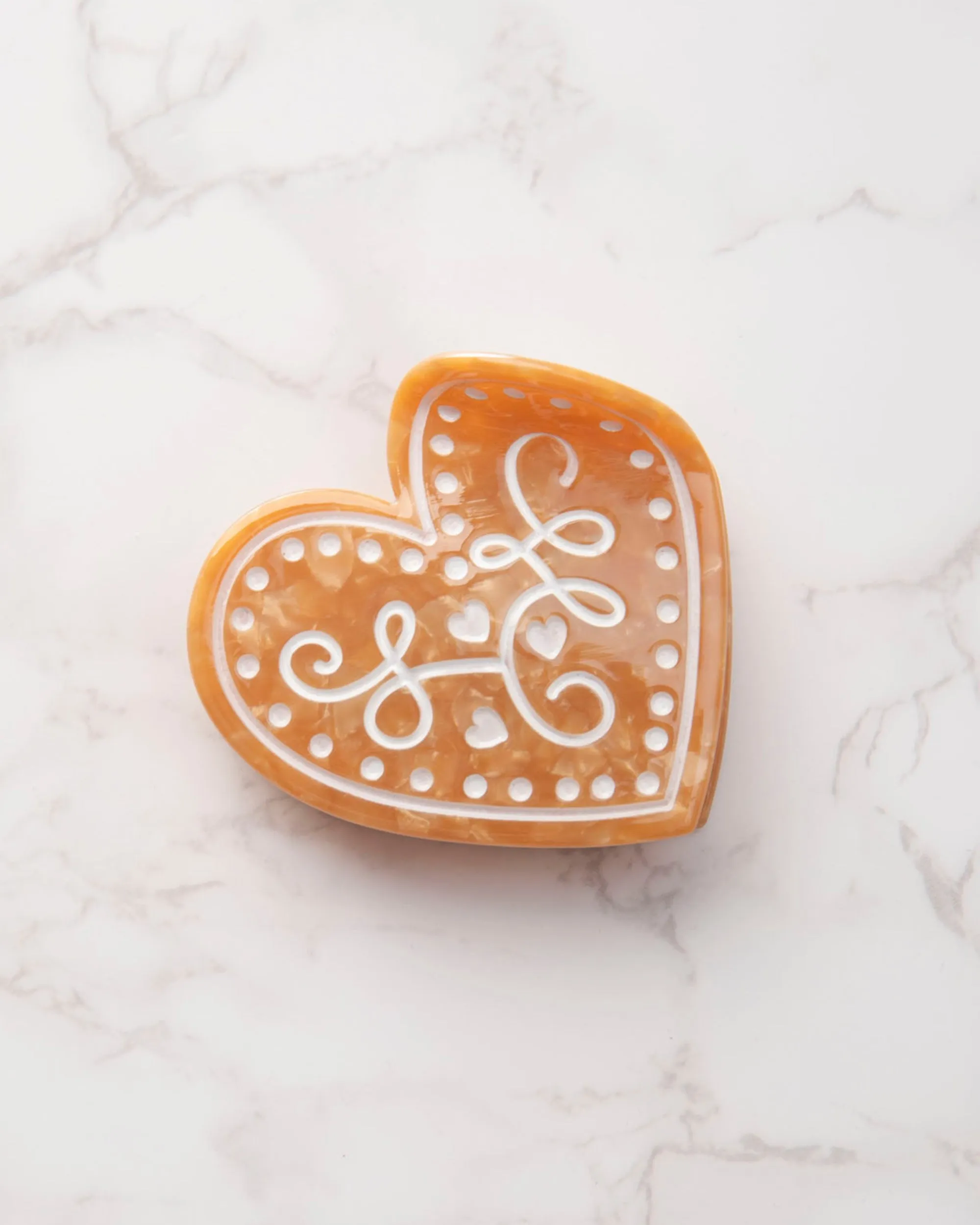 Holiday Cookie Heart - Hand-Painted Claw Hair Clip - Solar Eclipse sold by Printfresh product image thumbnail 3