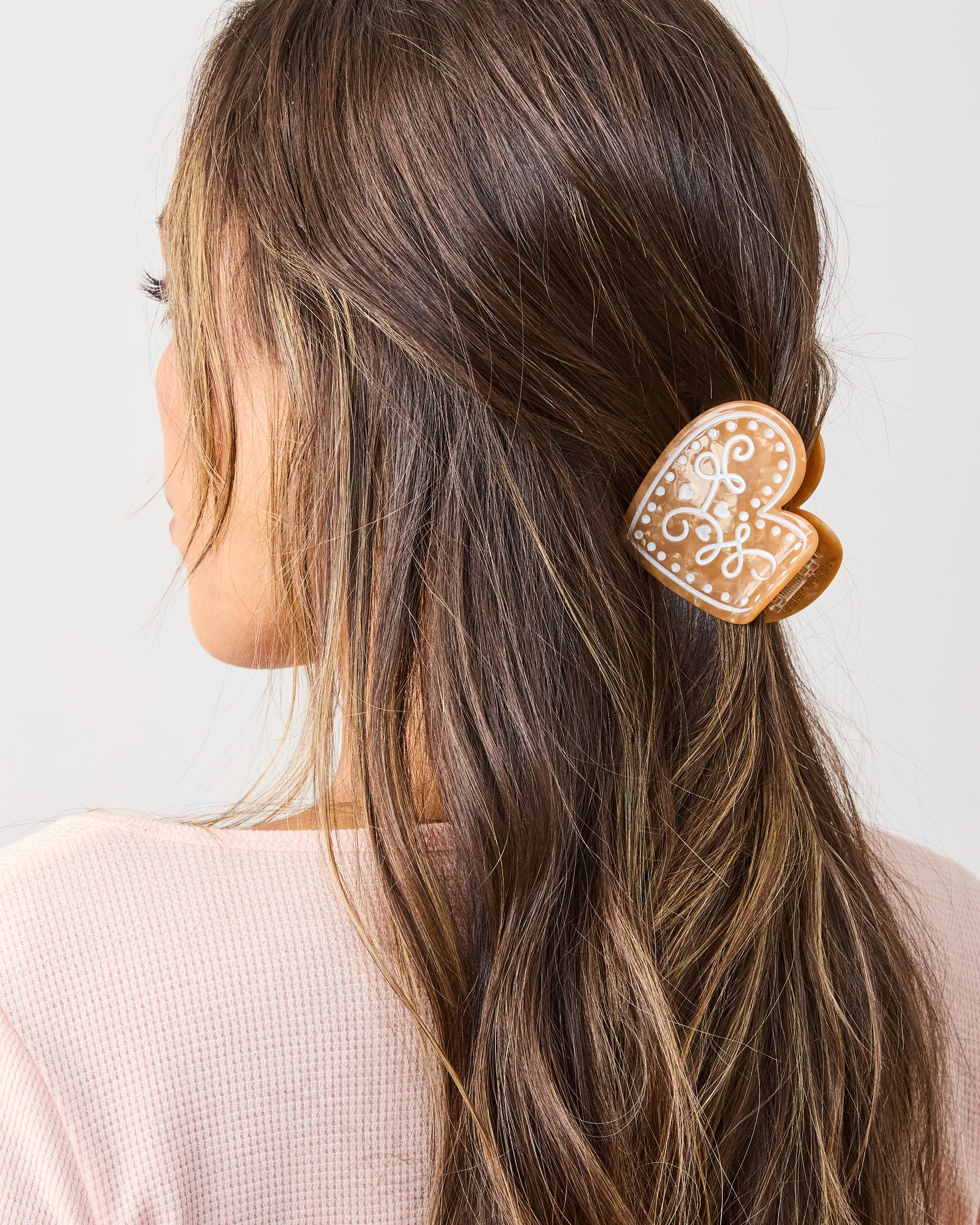 Holiday Cookie Heart - Hand-Painted Claw Hair Clip - Solar Eclipse sold by Printfresh