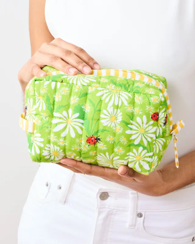 Lucky Daisy - Quilted Pouch - Lime Twist sold by Printfresh