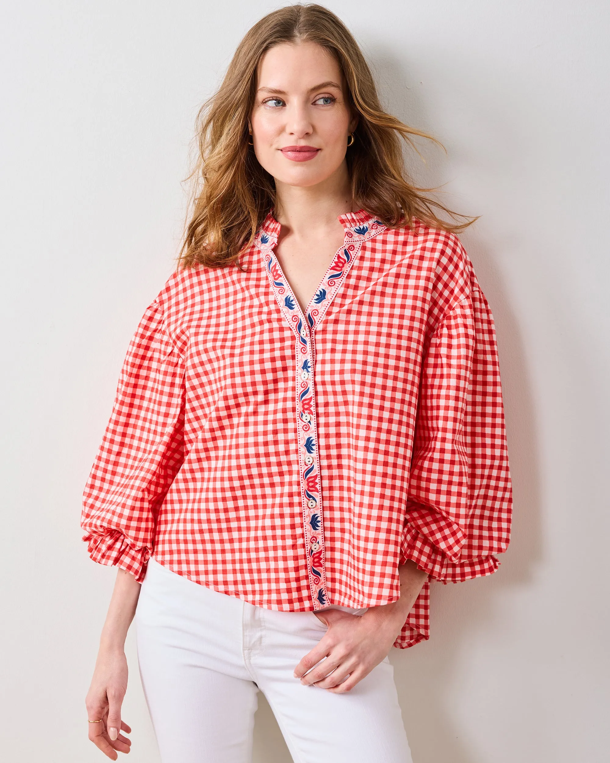 Garden Gingham - Rosalita Blouse - Picnic Red sold by Printfresh product image thumbnail 5