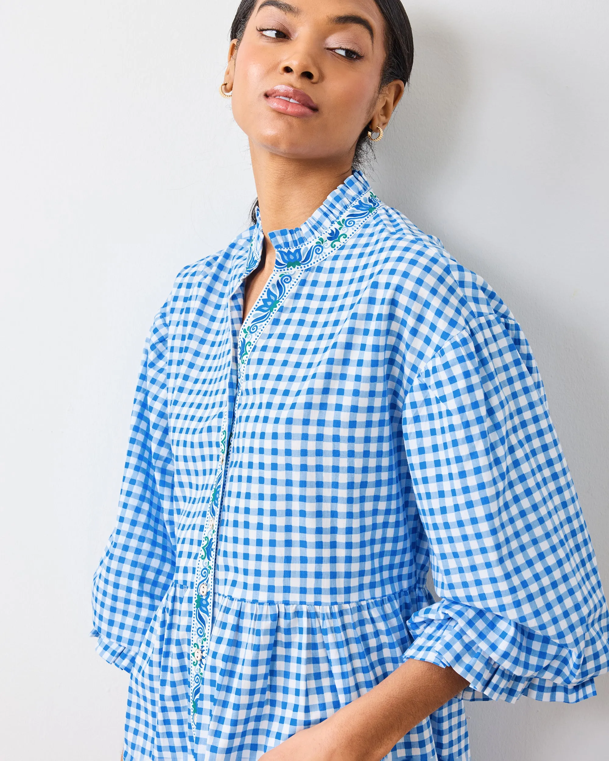 Garden Gingham - Rosalita Dress - Soft Blue sold by Printfresh product image thumbnail 5