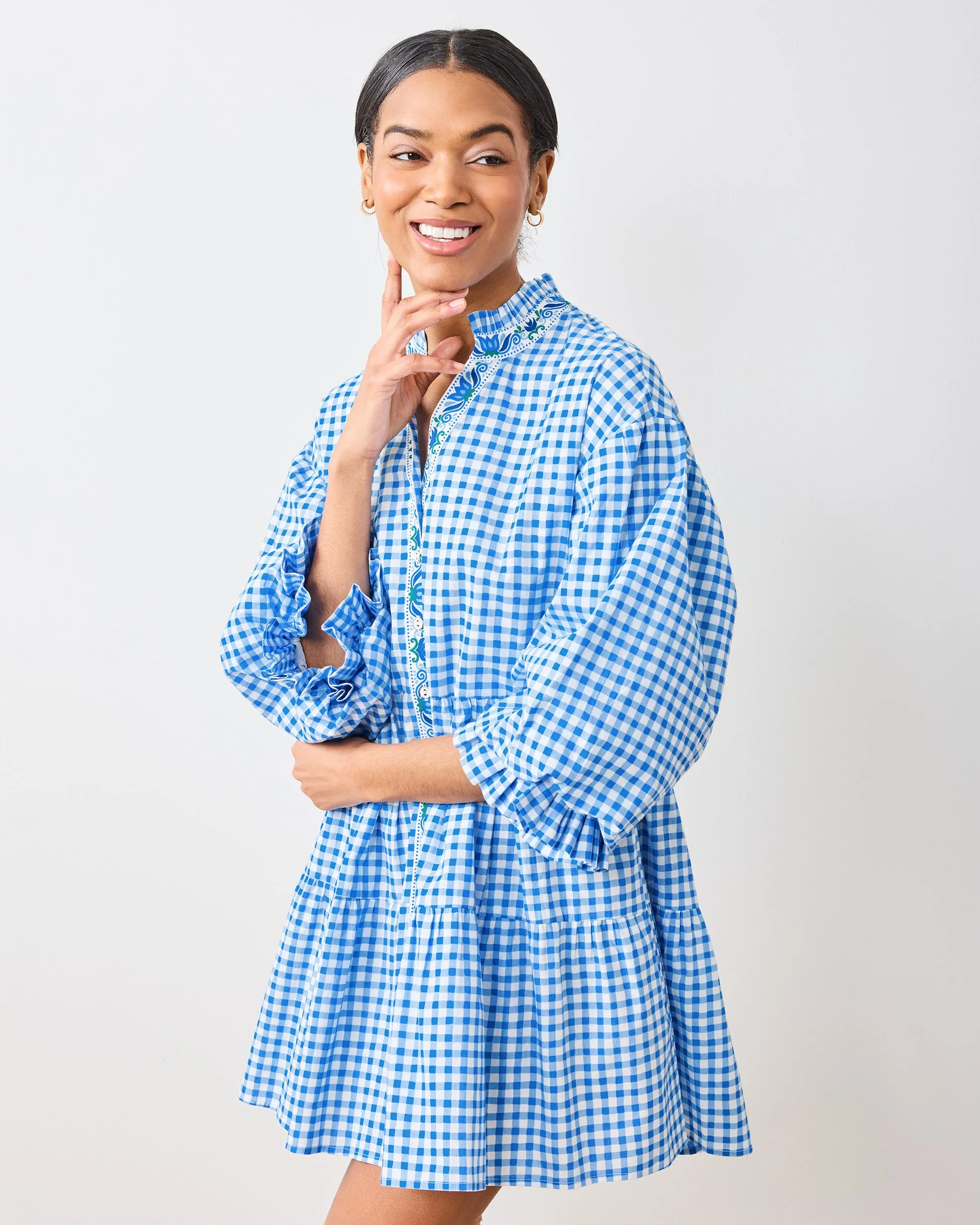 Garden Gingham - Rosalita Dress - Soft Blue sold by Printfresh product image thumbnail 4