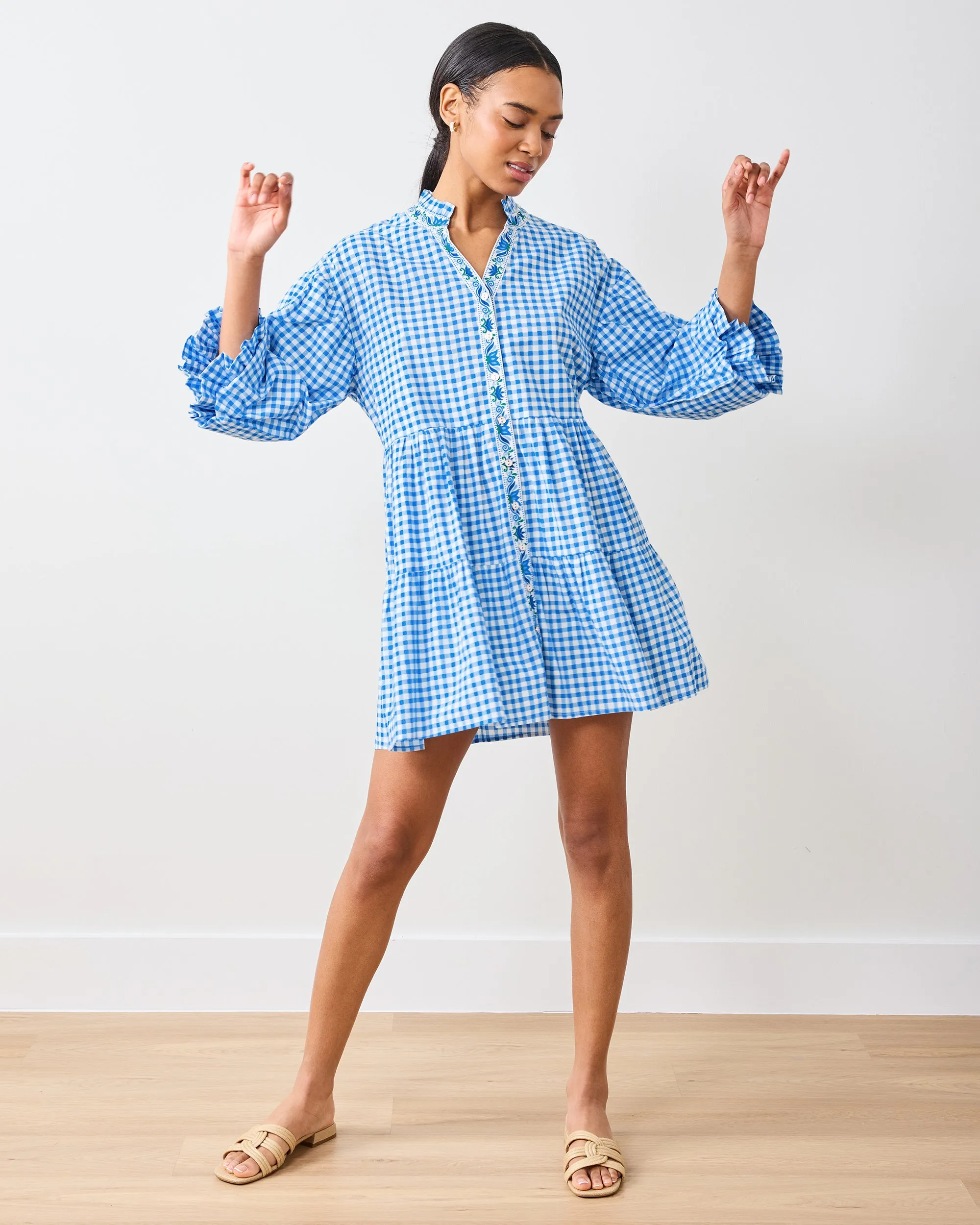 Garden Gingham - Rosalita Dress - Soft Blue sold by Printfresh product image thumbnail 2