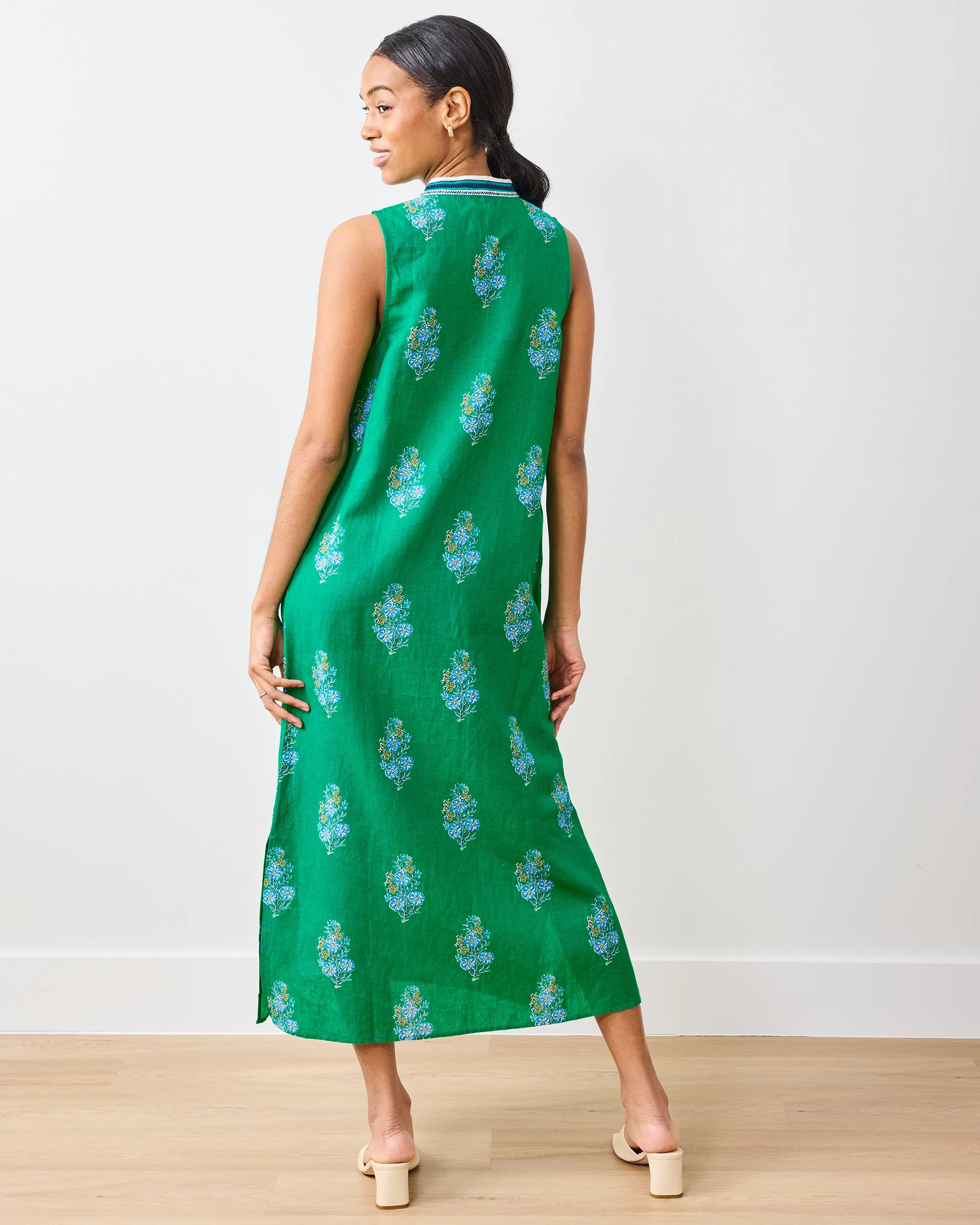 Bouquet Blossoms - Ocean View Long Tunic Dress - Lucky Green sold by Printfresh product image thumbnail 3