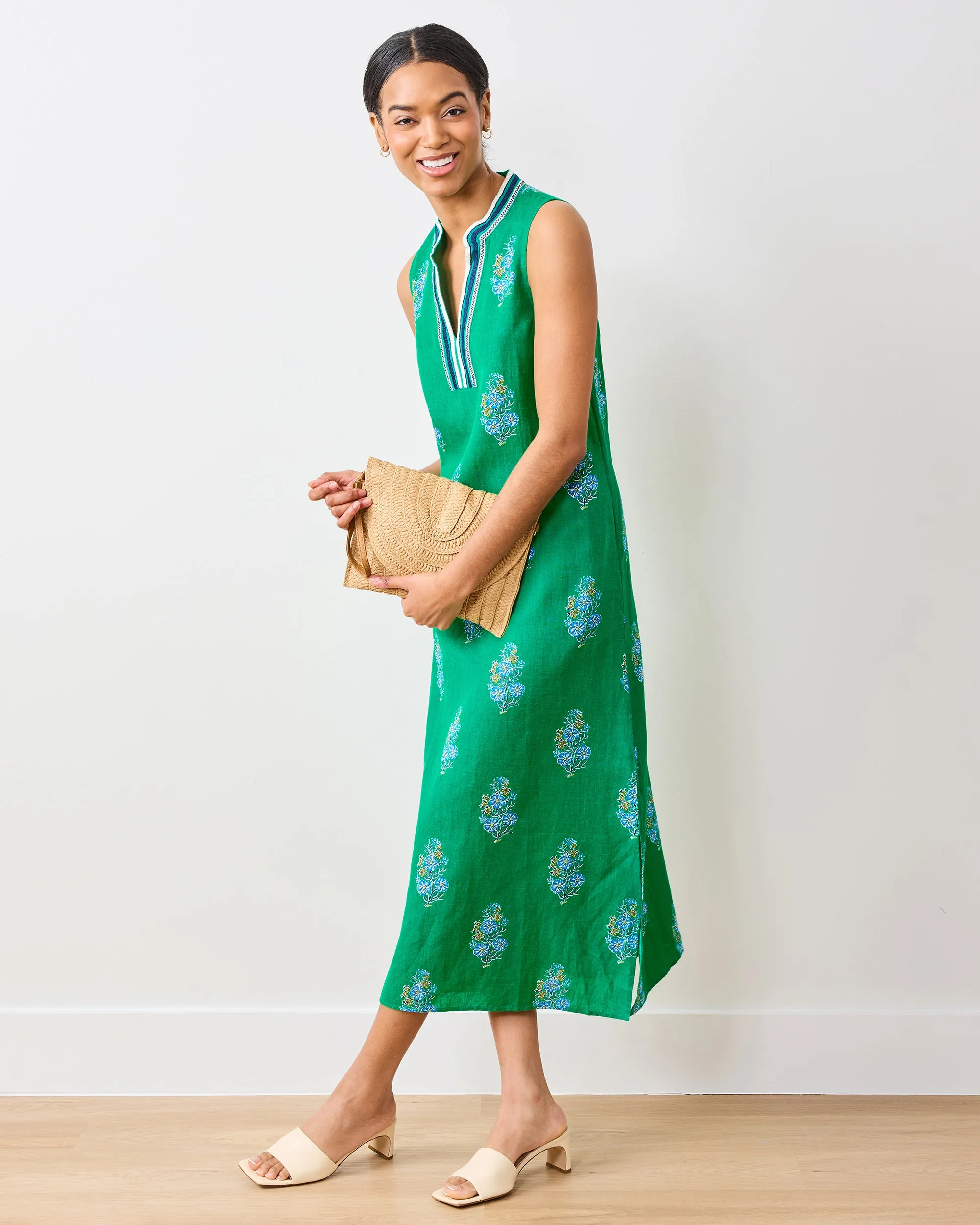 Bouquet Blossoms - Ocean View Long Tunic Dress - Lucky Green sold by Printfresh product image thumbnail 5