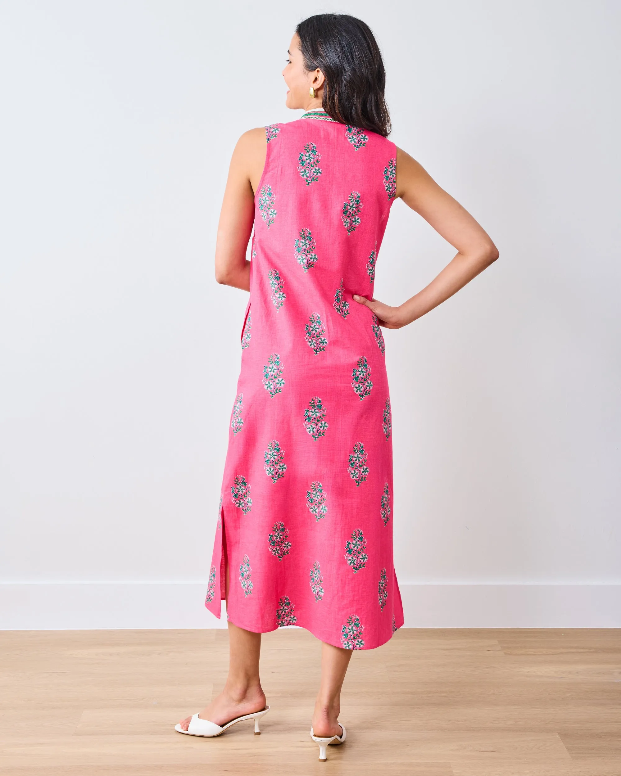 Bouquet Blossoms - Ocean View Long Tunic Dress - Hot Pink sold by Printfresh product image thumbnail 5