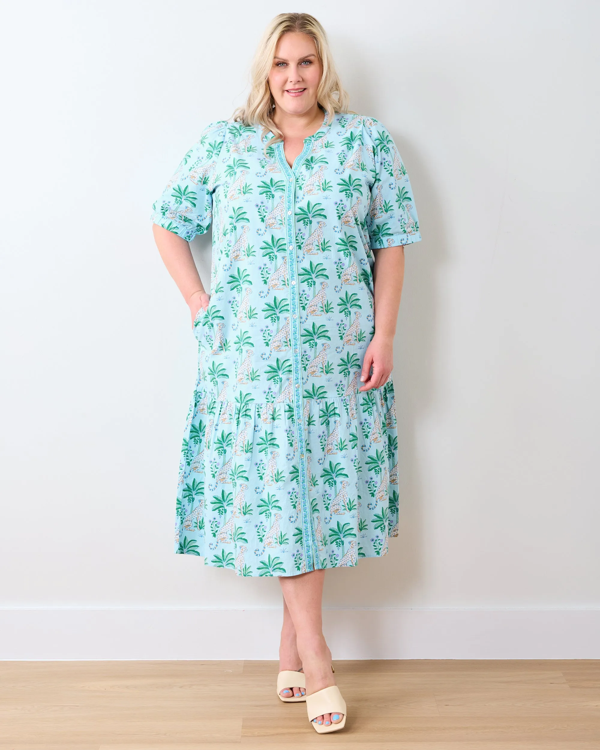 Leopard Mirage - Brunch Dress - Oasis Sky sold by Printfresh product image thumbnail 2