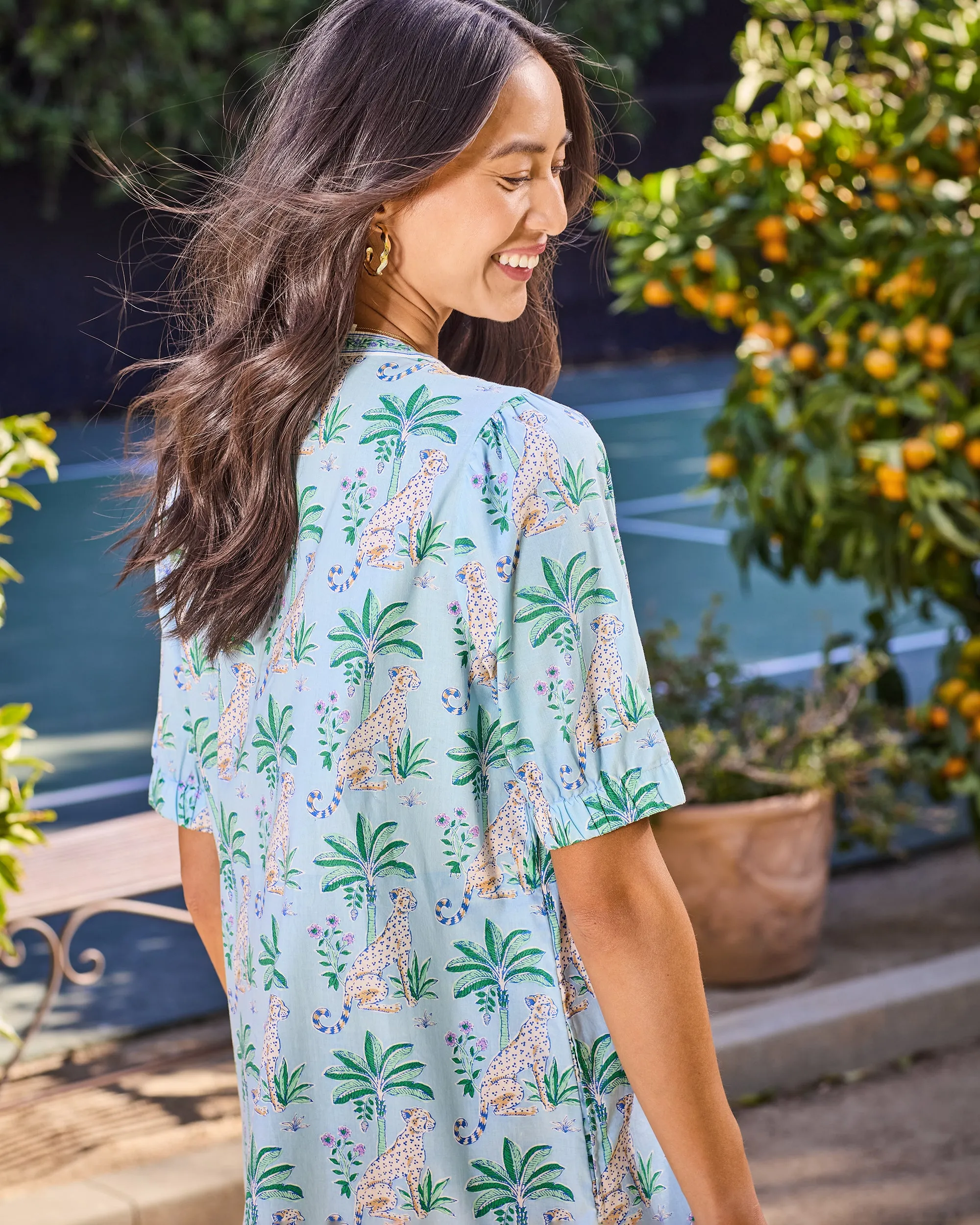 Leopard Mirage - Brunch Dress - Oasis Sky sold by Printfresh product image thumbnail 4