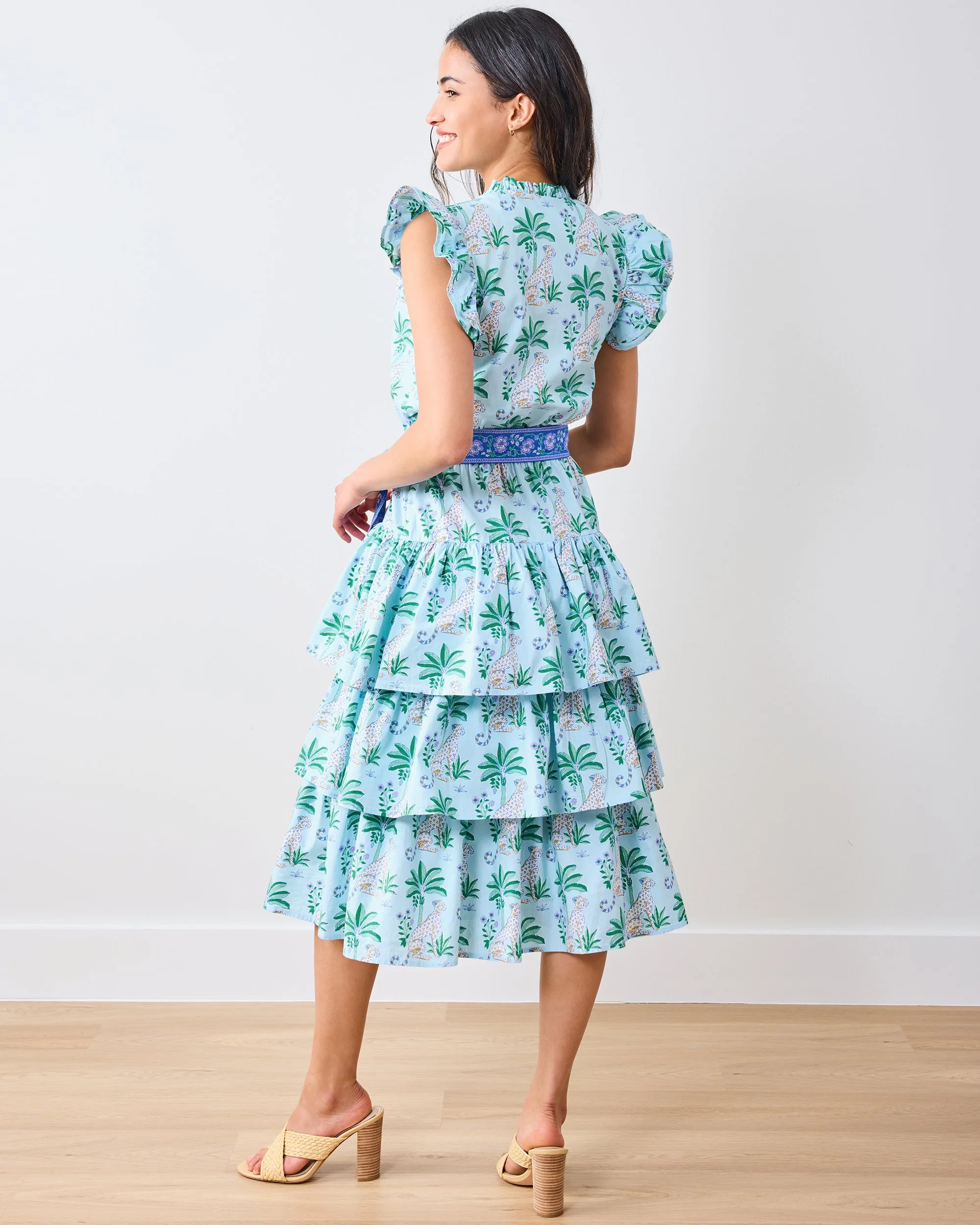 Leopard Mirage - At Ease Dress - Oasis Sky sold by Printfresh product image thumbnail 3