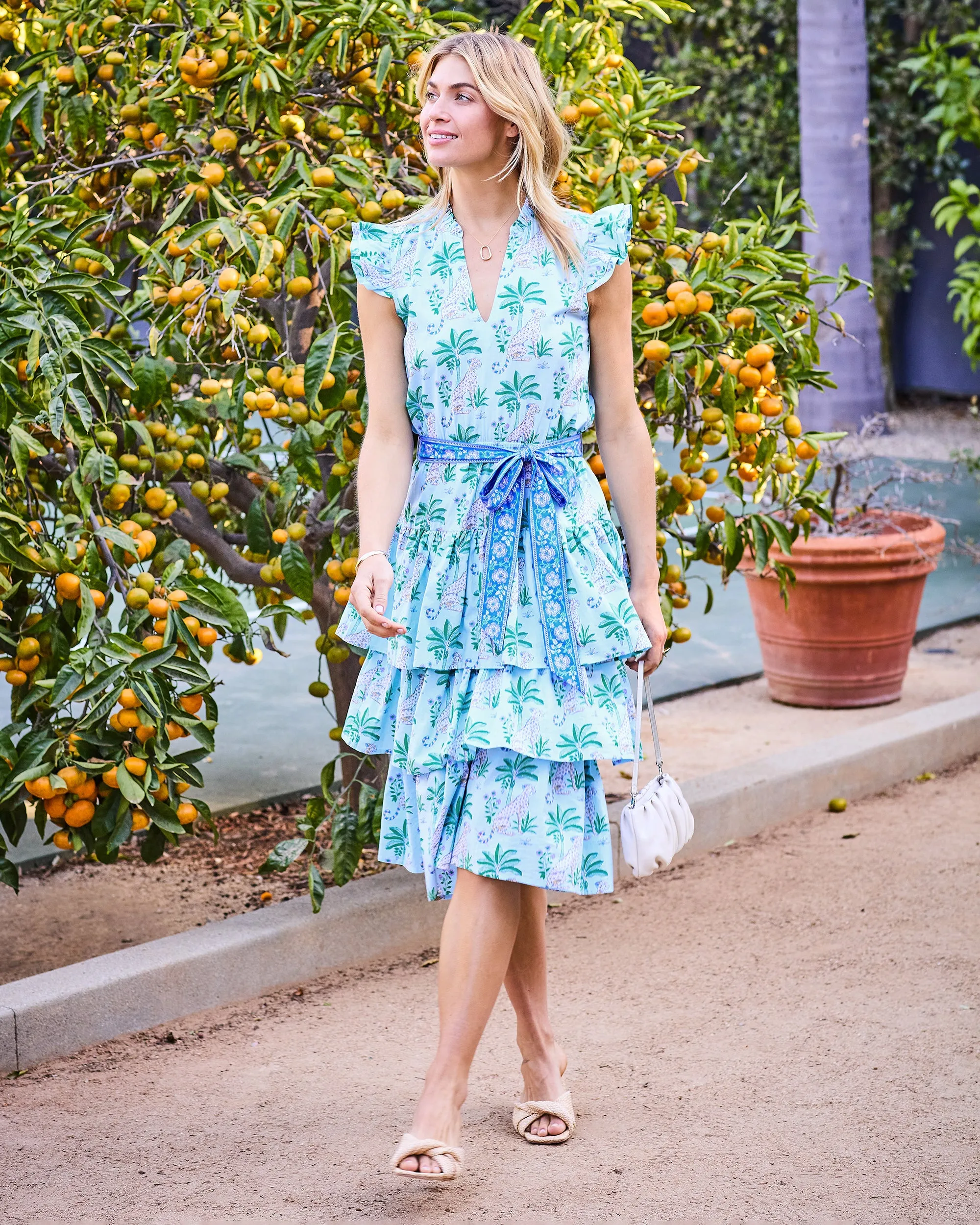 Leopard Mirage - At Ease Dress - Oasis Sky sold by Printfresh product image thumbnail 2