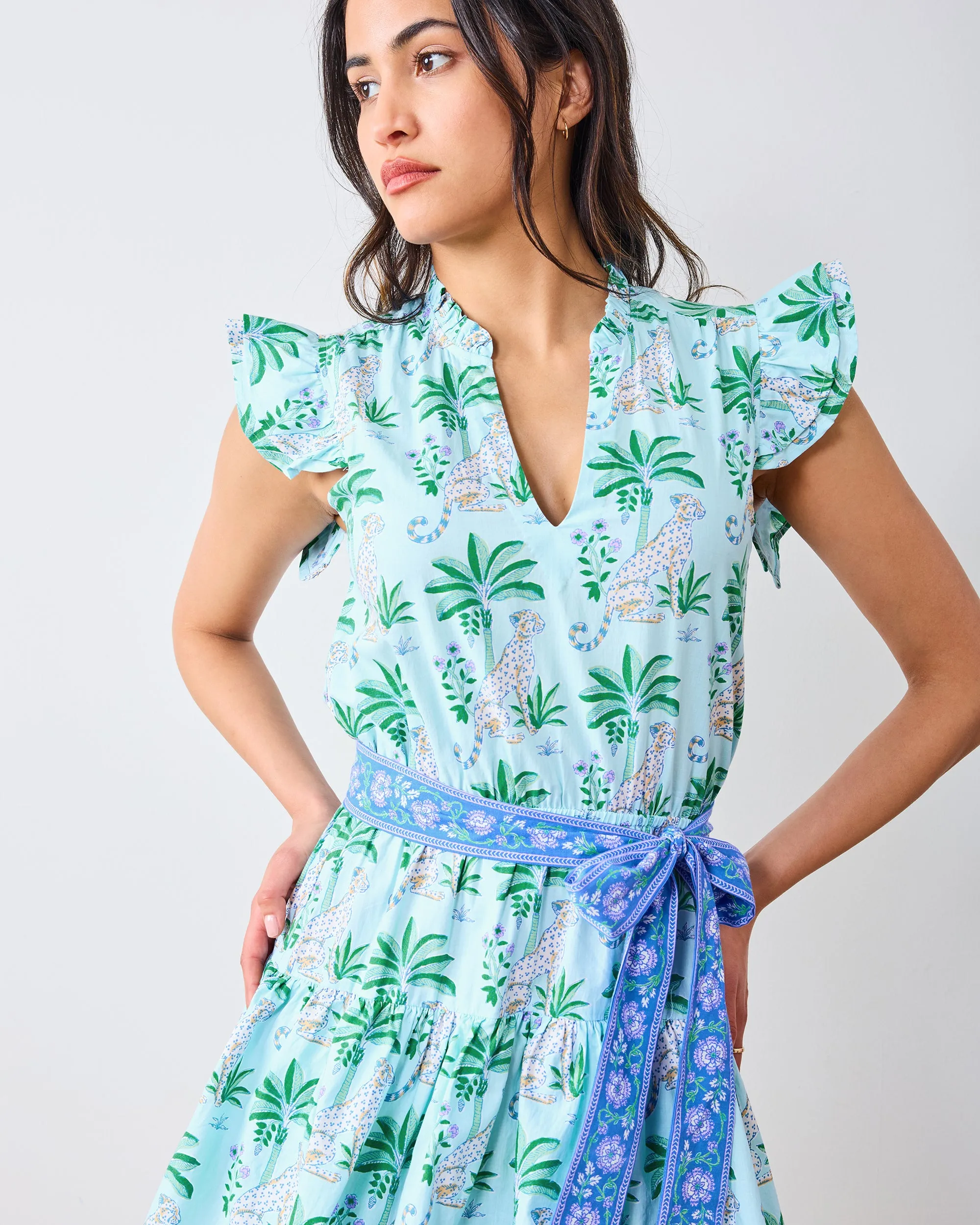 Leopard Mirage - At Ease Dress - Oasis Sky sold by Printfresh product image thumbnail 4