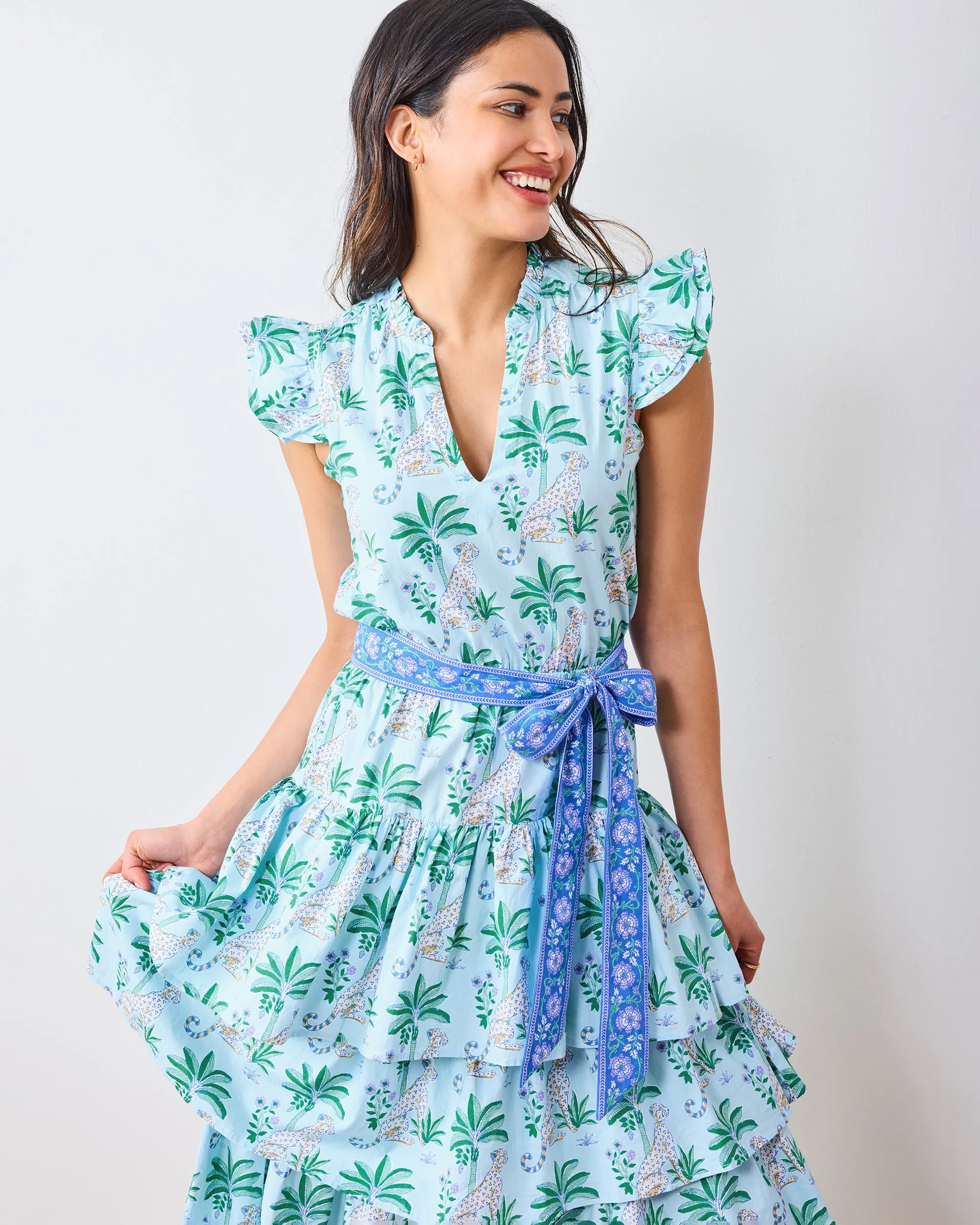 Leopard Mirage - At Ease Dress - Oasis Sky sold by Printfresh product image thumbnail 5