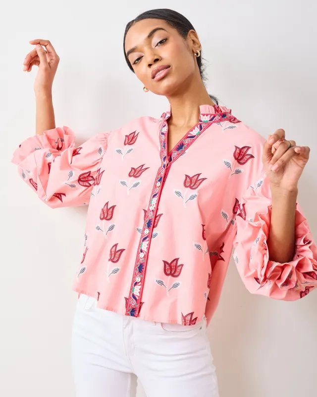 Tulip Bloom - Rosalita Blouse - French Pink sold by Printfresh