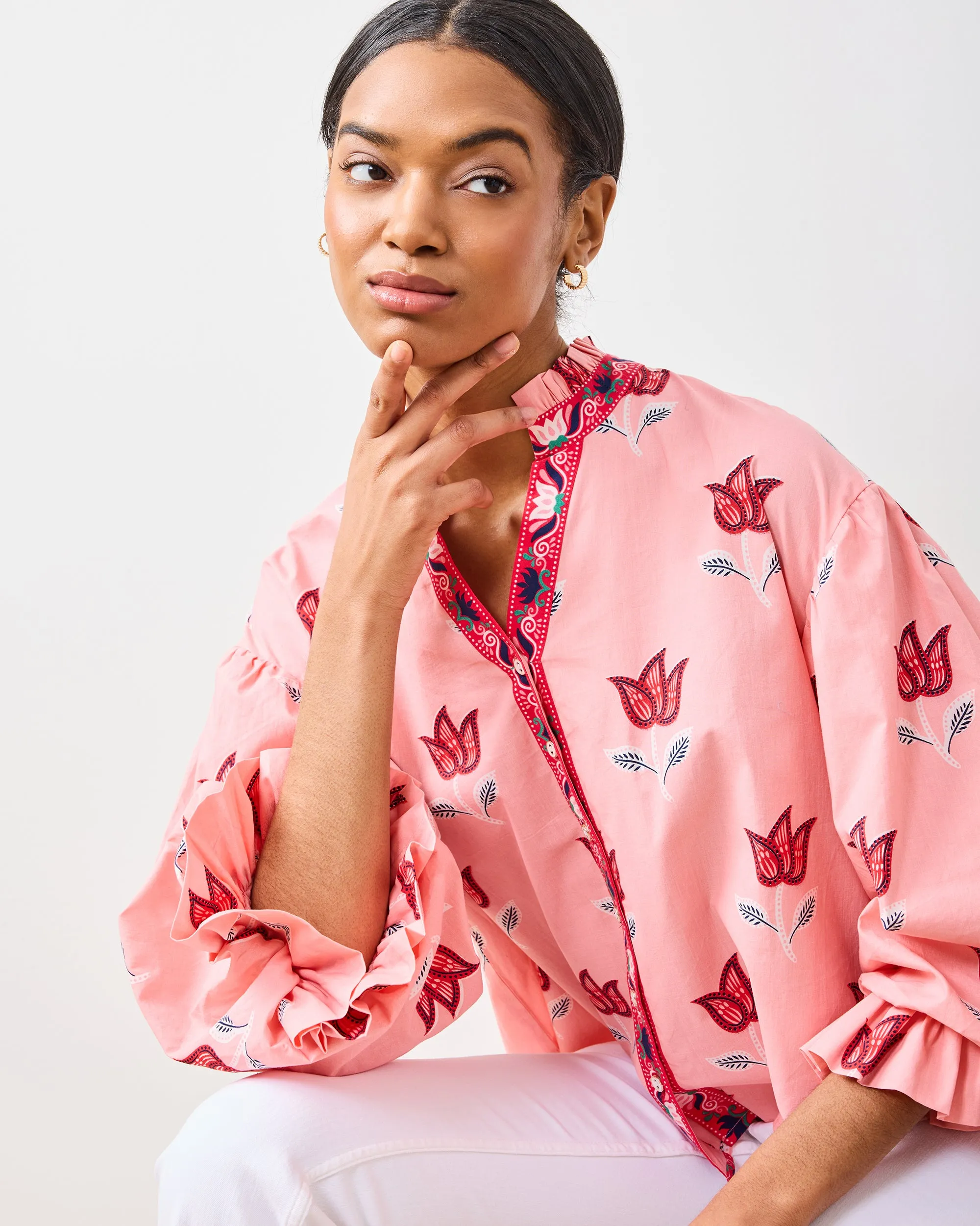 Tulip Bloom - Rosalita Blouse - French Pink sold by Printfresh product image thumbnail 4